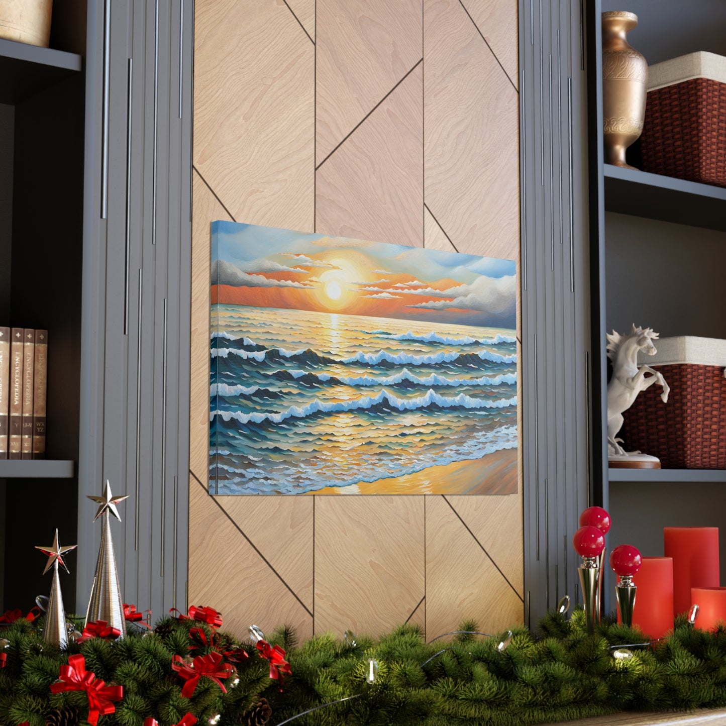 Coastal Harmony: Classic Oil Painting Wall Décor