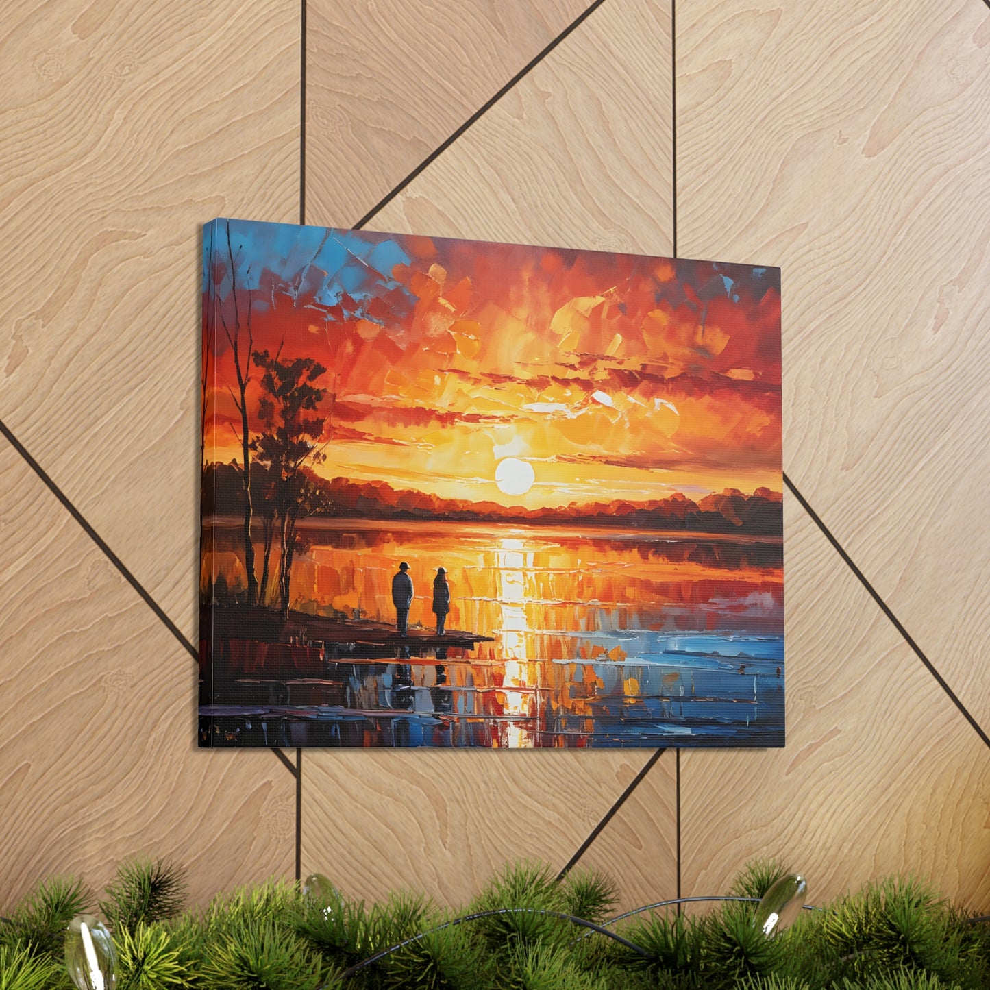 Serene Lake: Classic Oil Painting Wall Décor