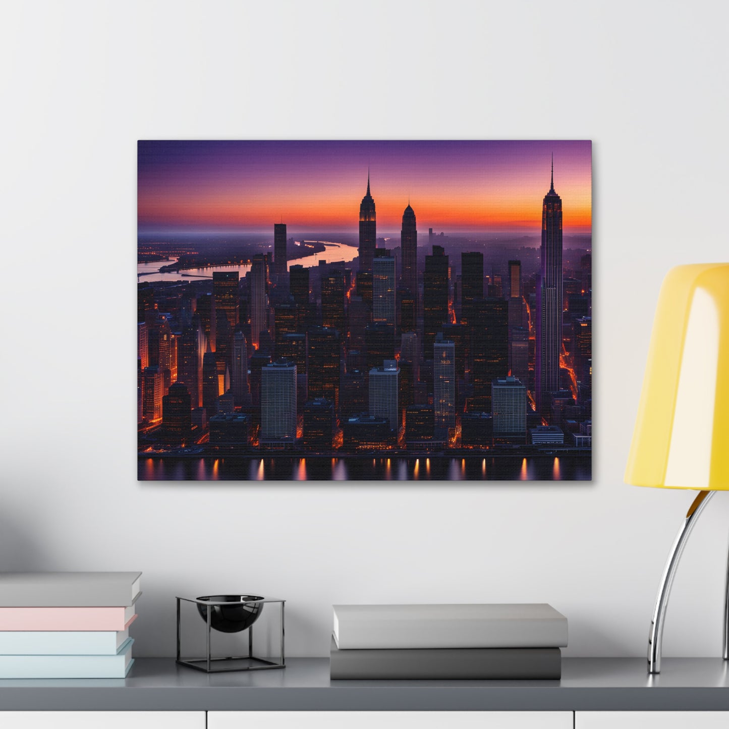 Twilight Radiance: Cityscape Wall Décor