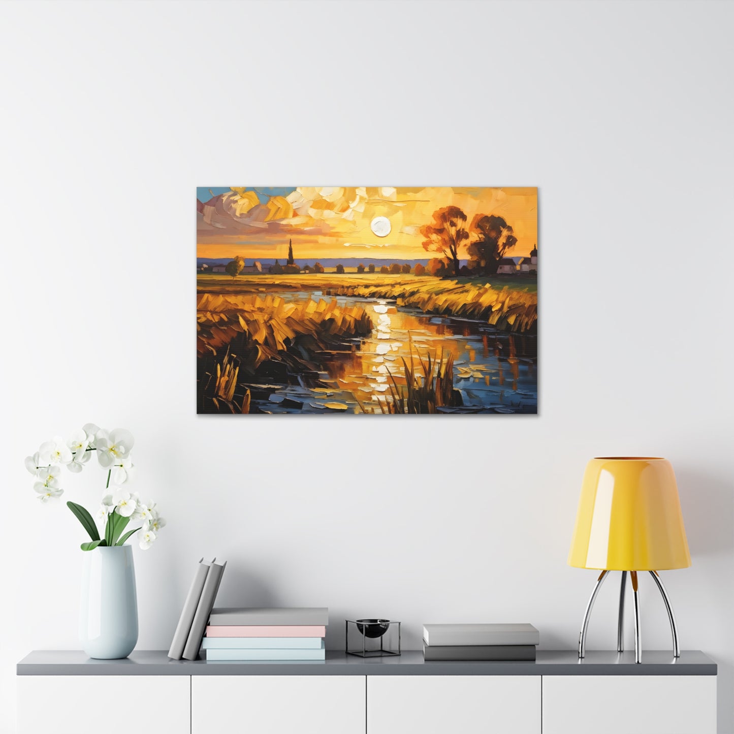 Golden Ridge: Classic Oil Painting Wall Décor