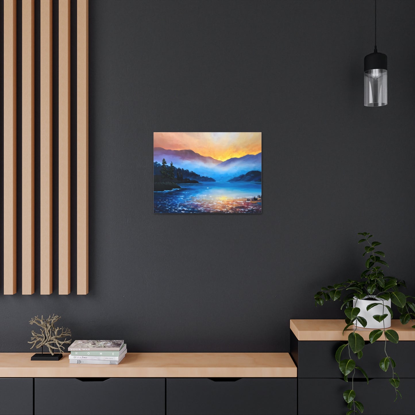 Tranquil Cascade: Classic Oil Painting Wall Décor