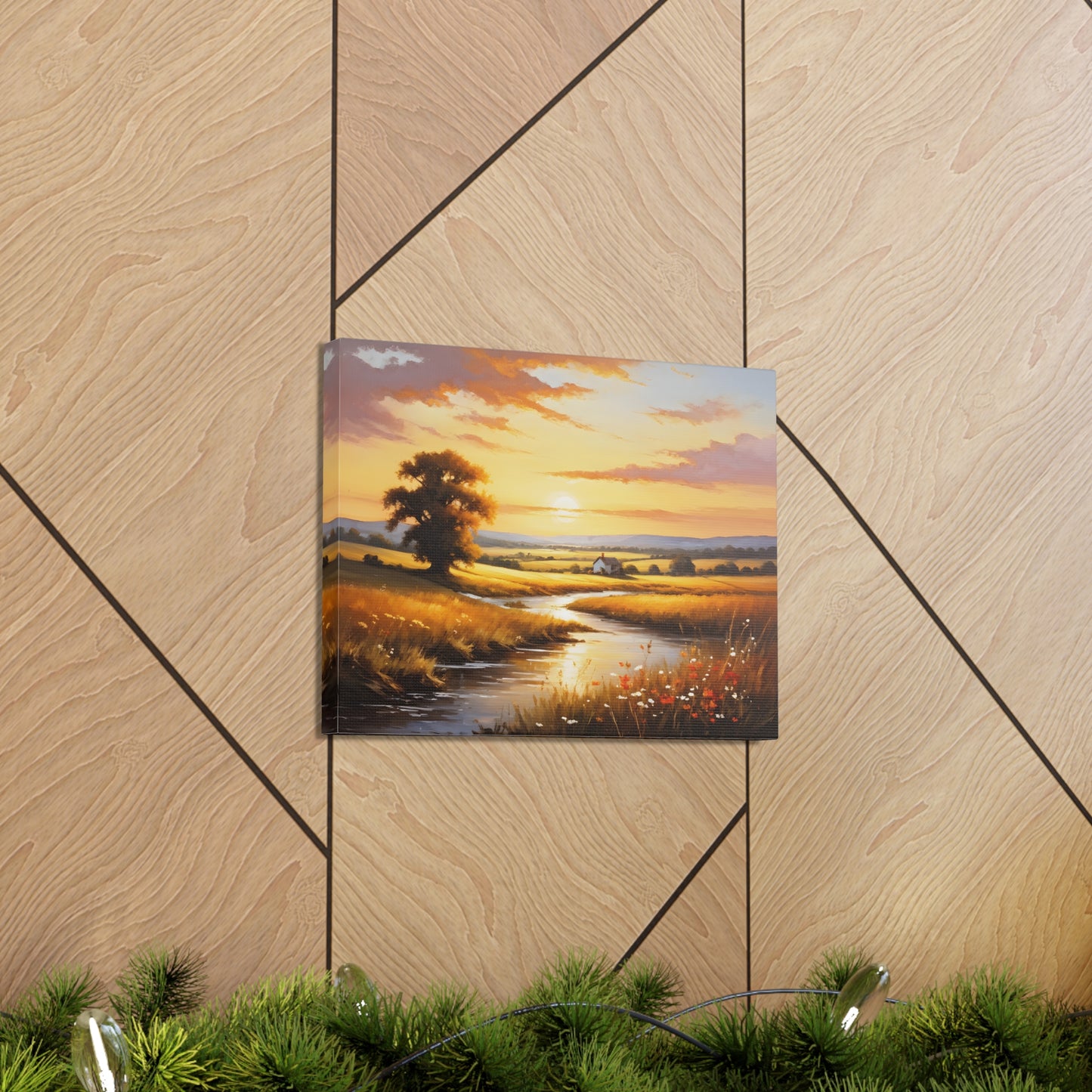 Amber Fields: Classic Oil Painting Wall Décor