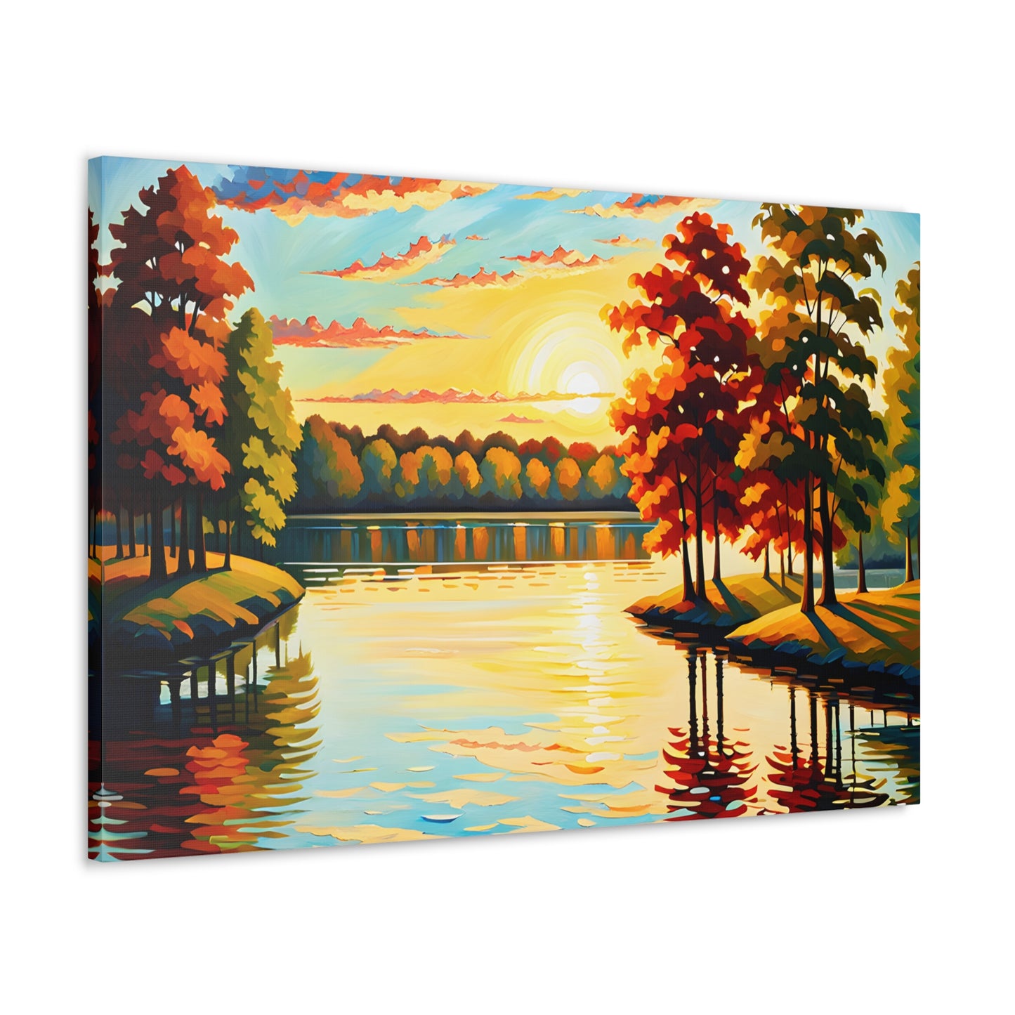 Crimson Horizon: Classic Oil Painting Wall Décor