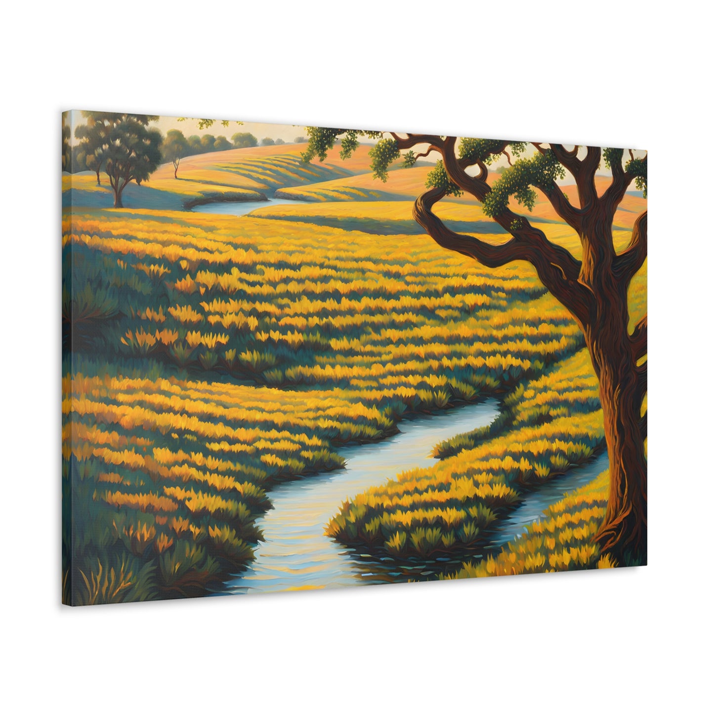 Autumn Meadow: Classic Oil Painting Wall Décor