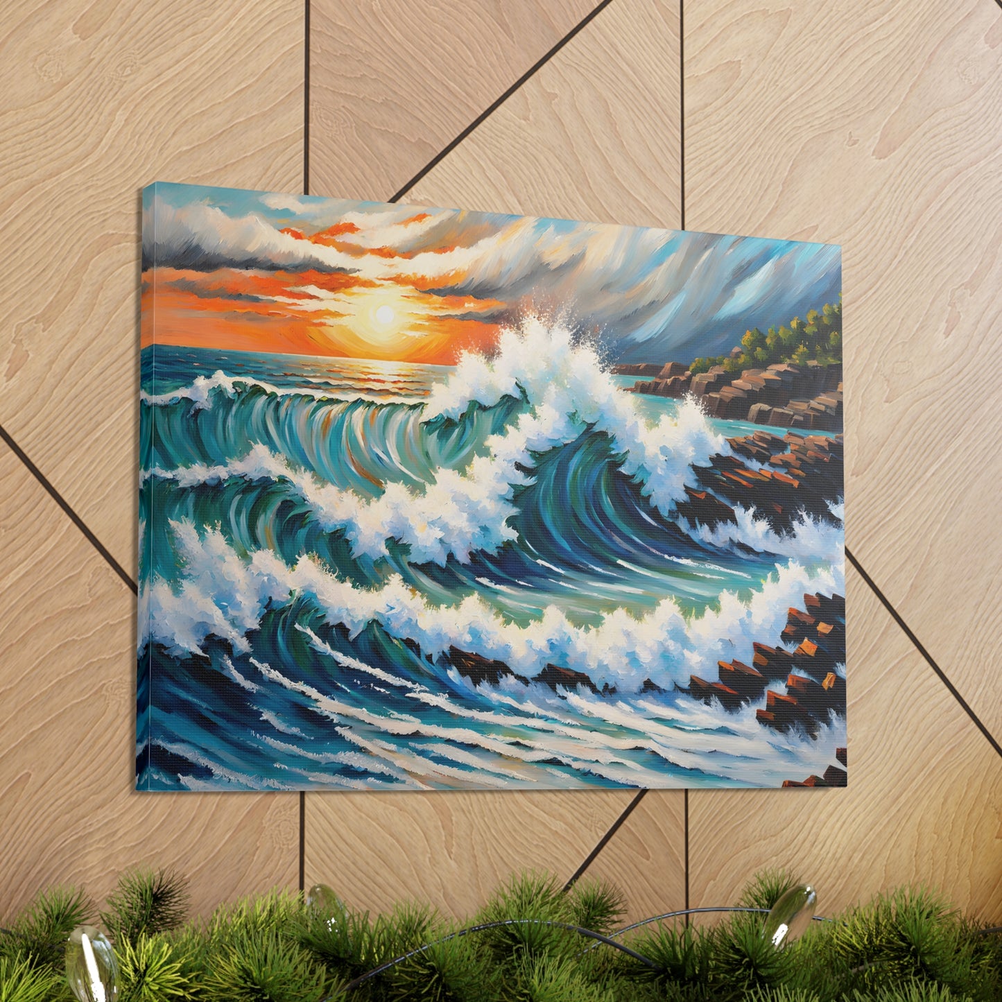 Rugged Coastline: Classic Oil Painting Wall Décor