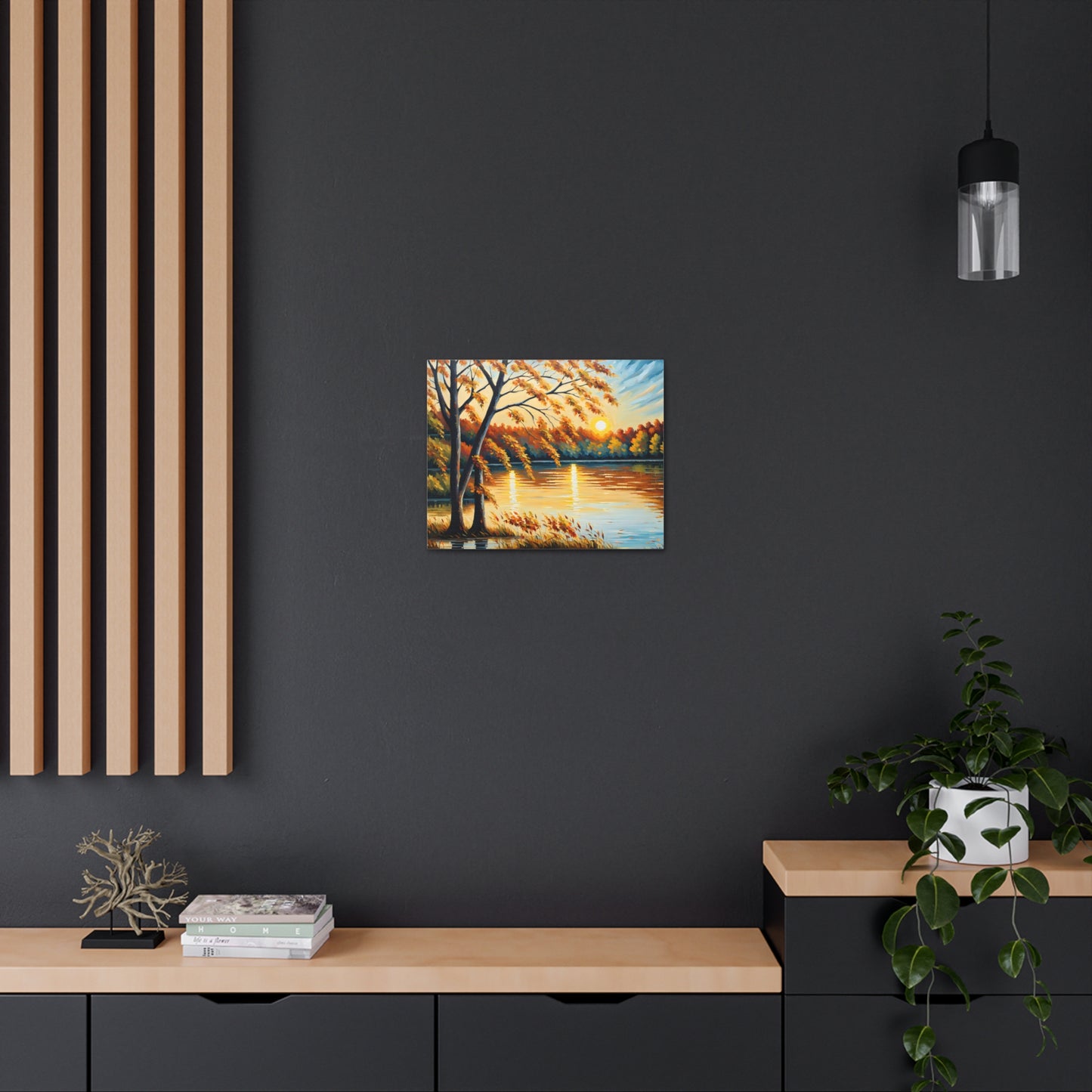 Lakeside Hue: Classic Oil Painting Wall Décor