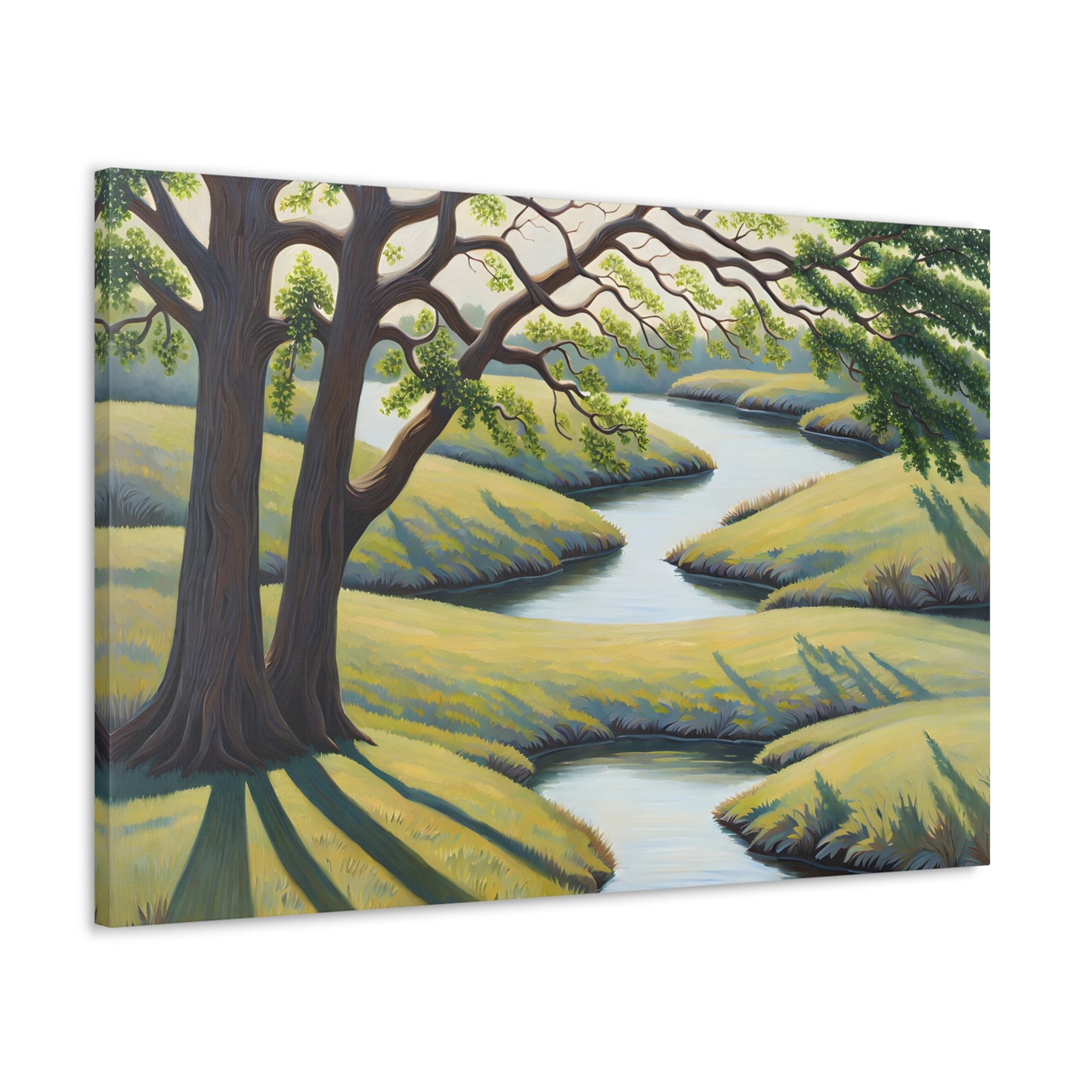 Evergreen Vista: Classic Oil Painting Wall Décor