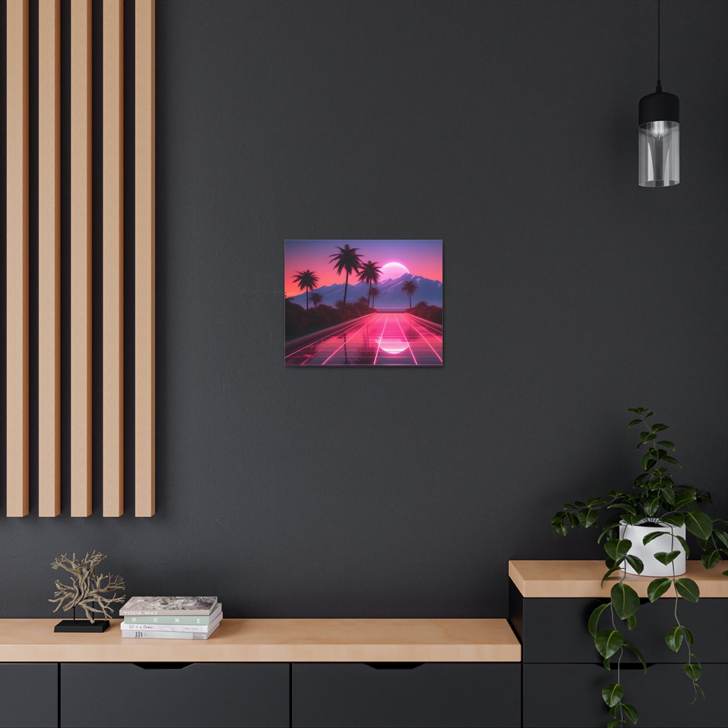 Retrowave Oasis: Outrun Wall Décor