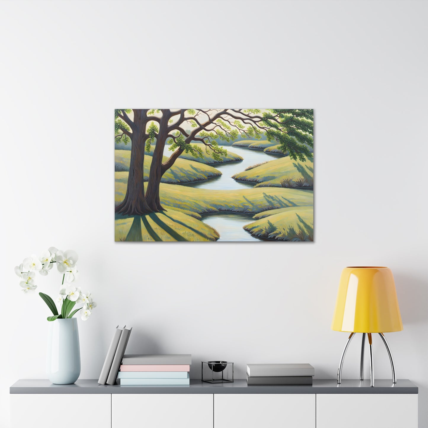 Evergreen Vista: Classic Oil Painting Wall Décor