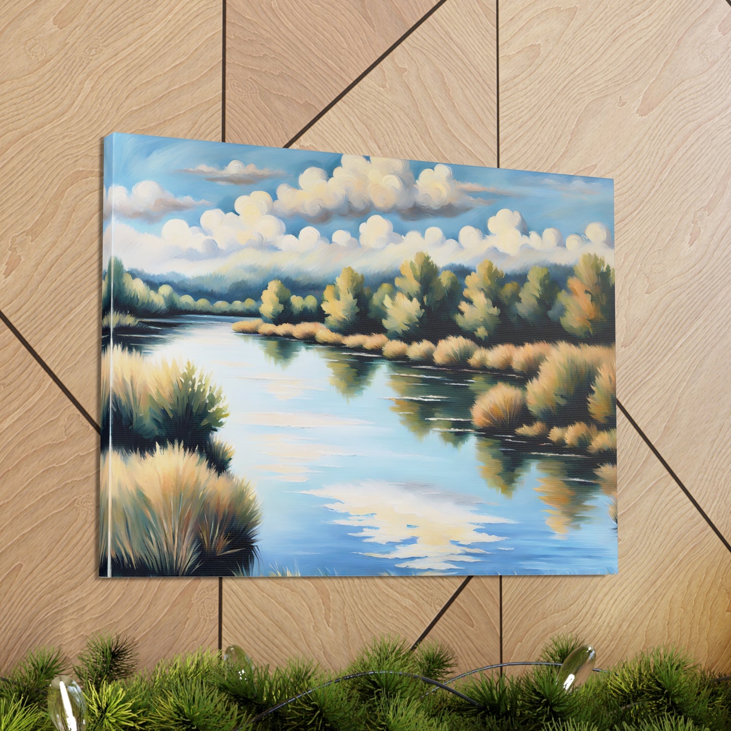 Shimmering Lake: Classic Oil Painting Wall Décor