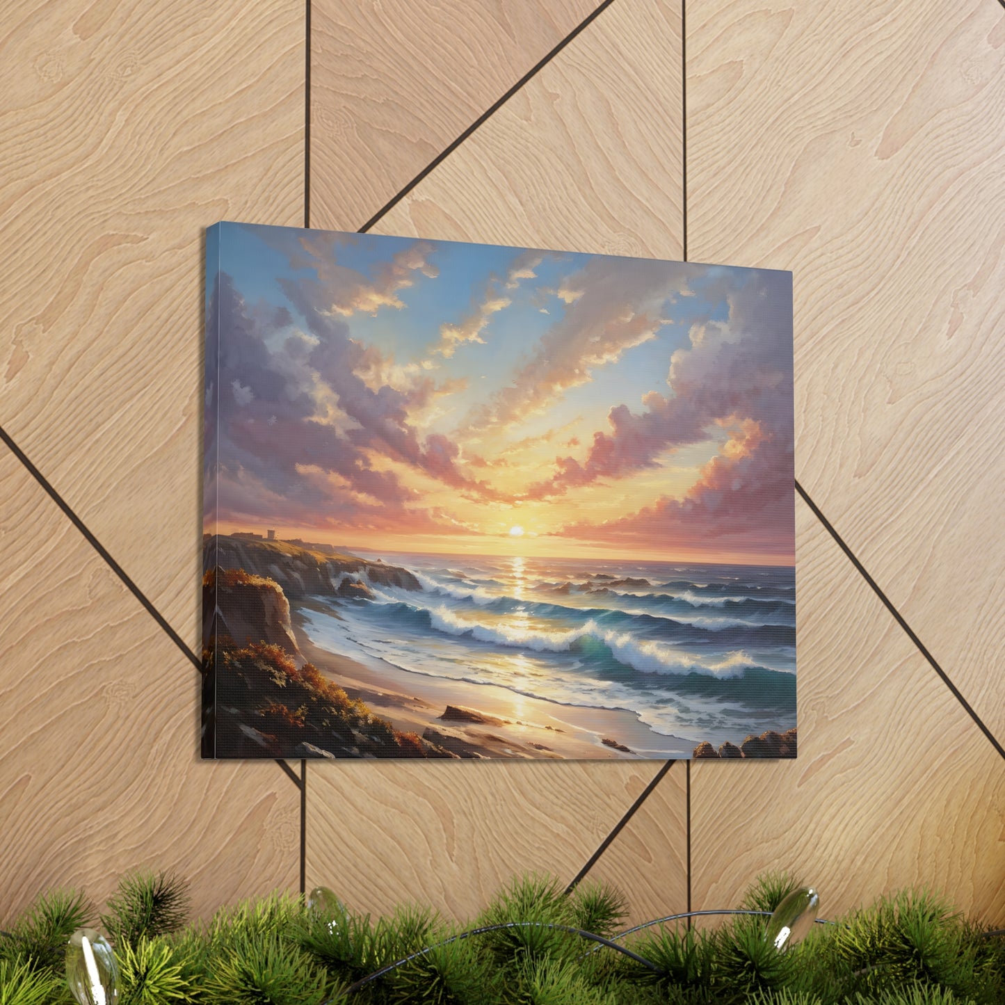 Coastal Sunrise: Classic Oil Painting Wall Décor