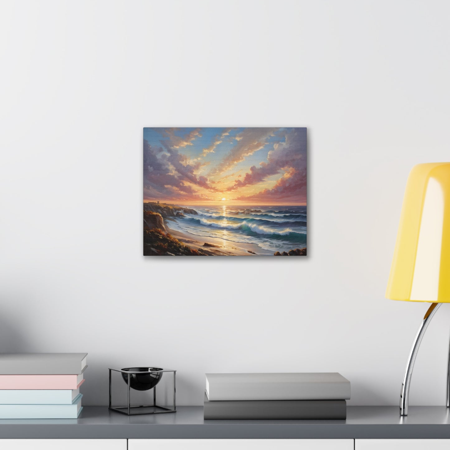 Coastal Sunrise: Classic Oil Painting Wall Décor