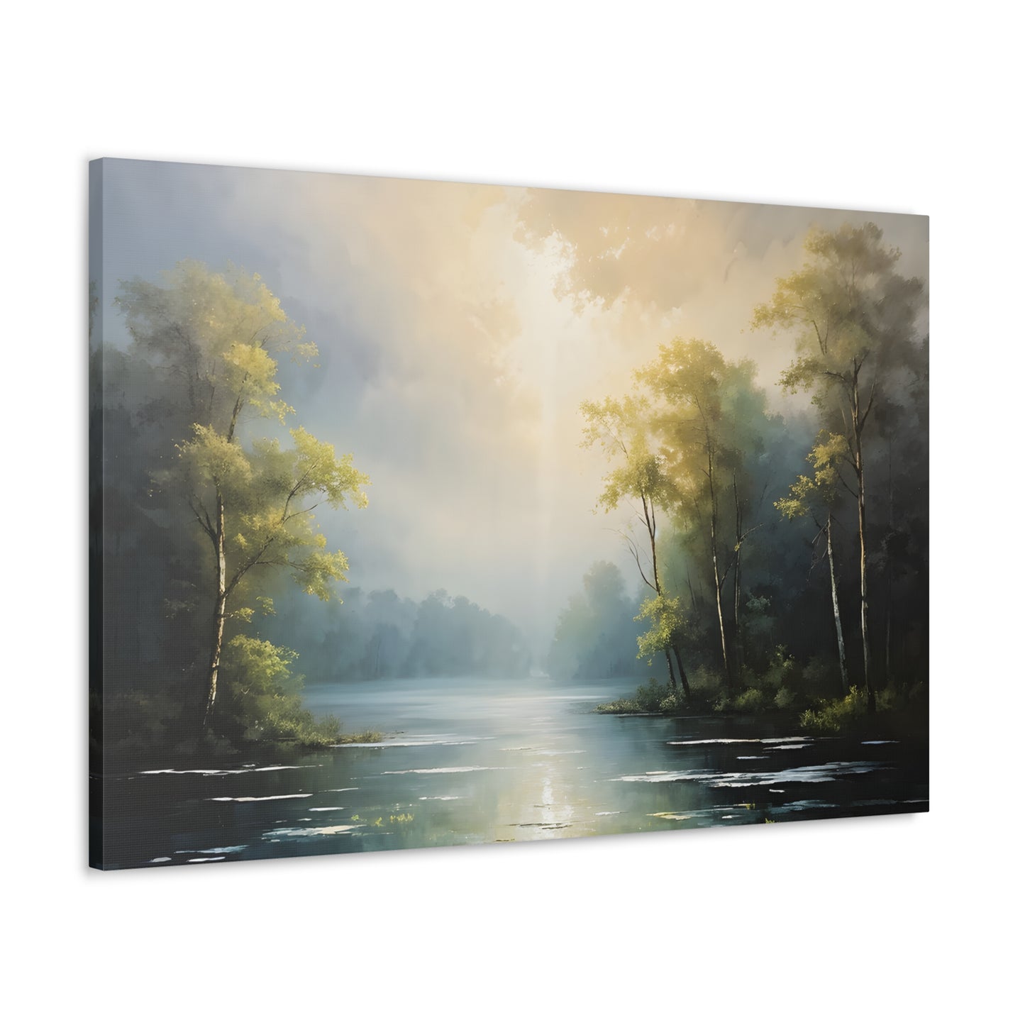 Lakeside Dew: Classic Oil Painting Wall Décor