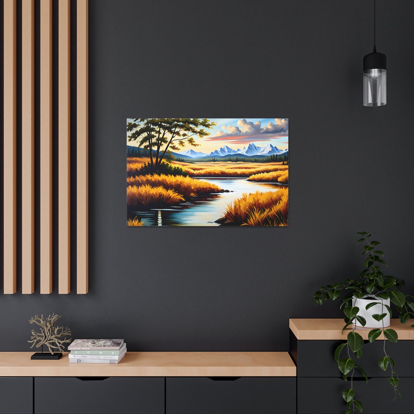 Golden Serenity: Classic Oil Painting Wall Décor