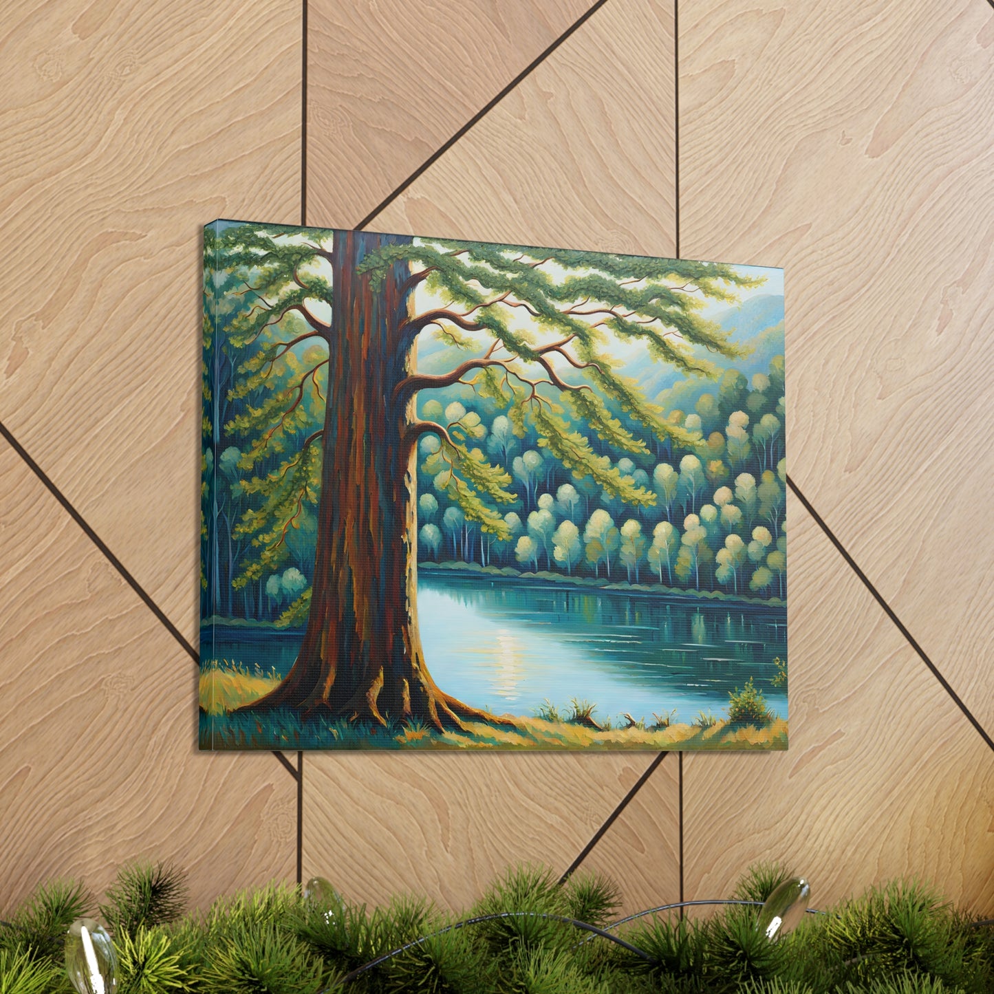 Peaceful River: Classic Oil Painting Wall Décor