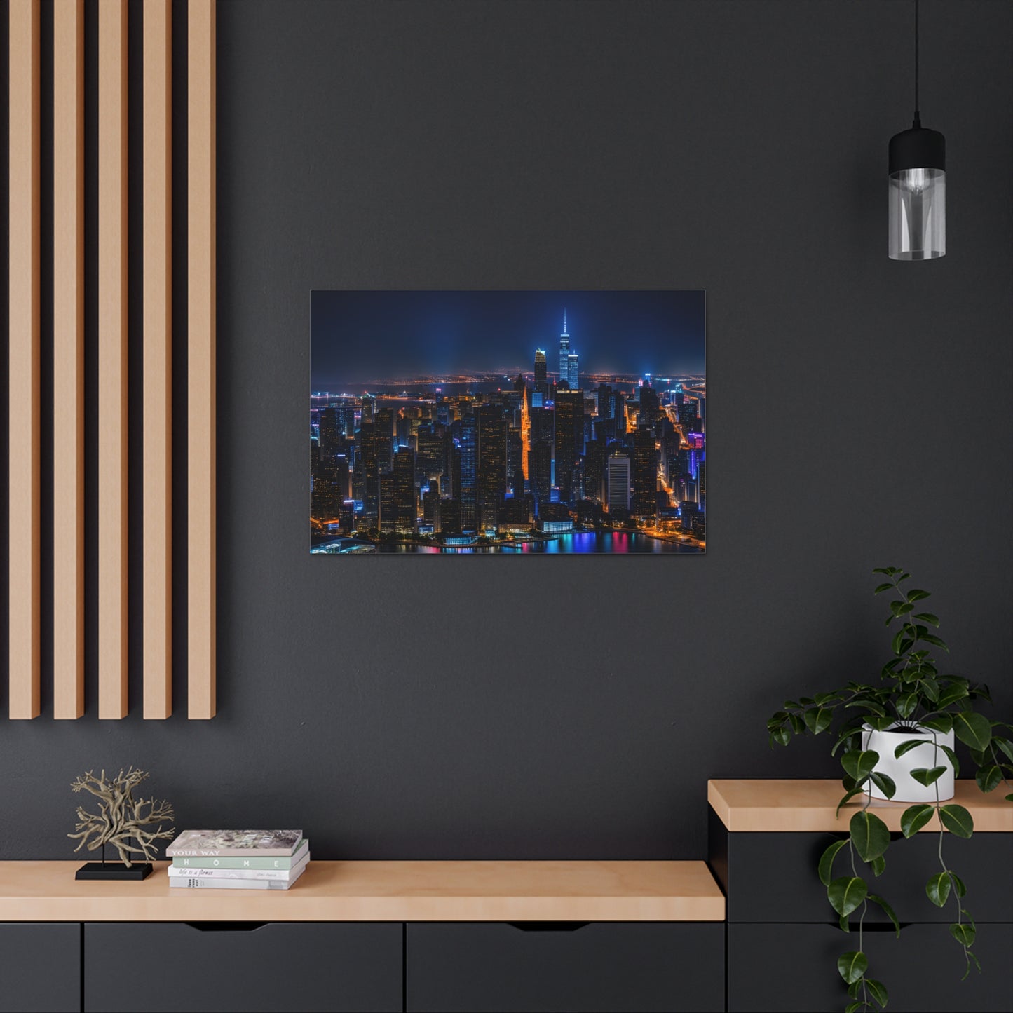 City Lights in Twilight: Cityscape Wall Décor