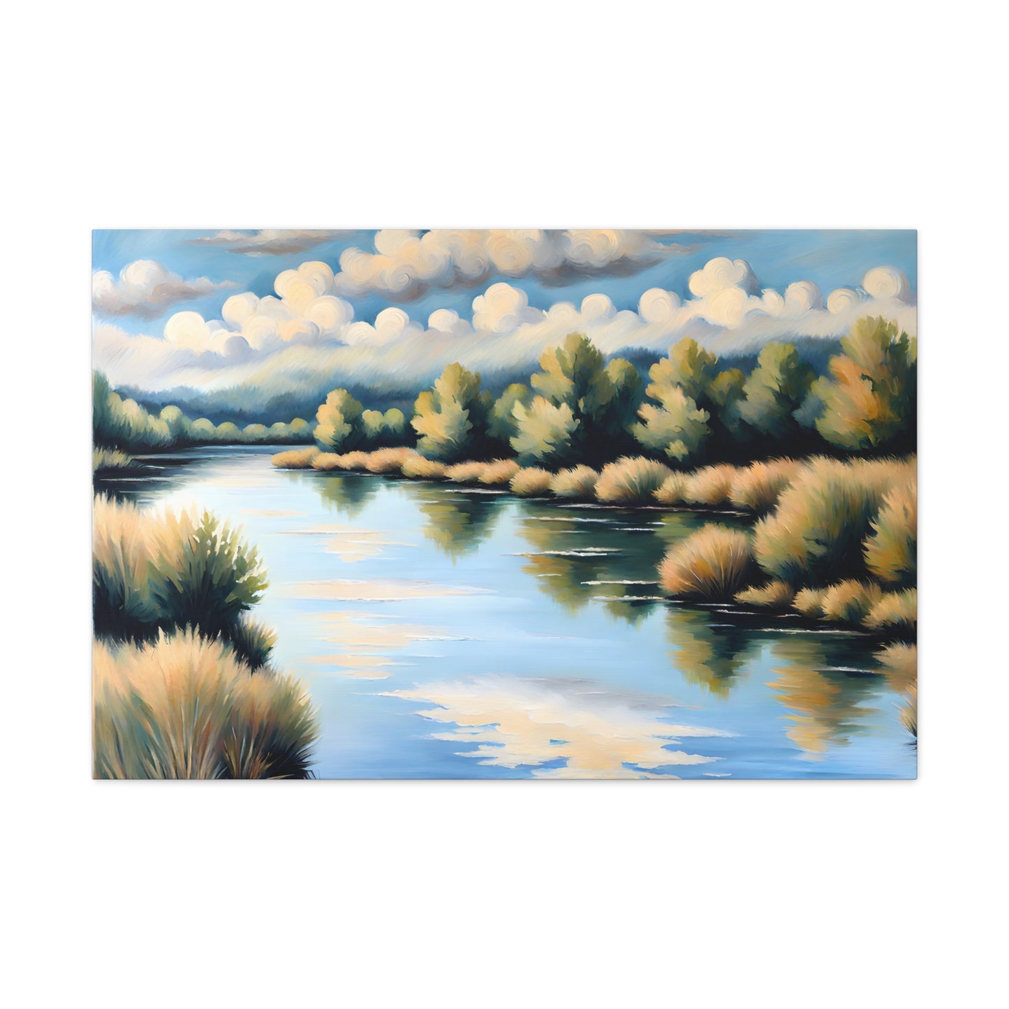 Shimmering Lake: Classic Oil Painting Wall Décor