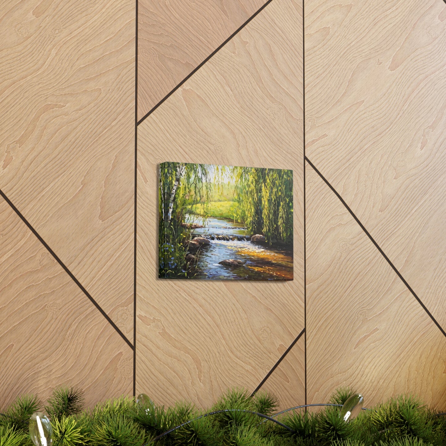 Mossy Rocks: Classic Oil Painting Wall Décor