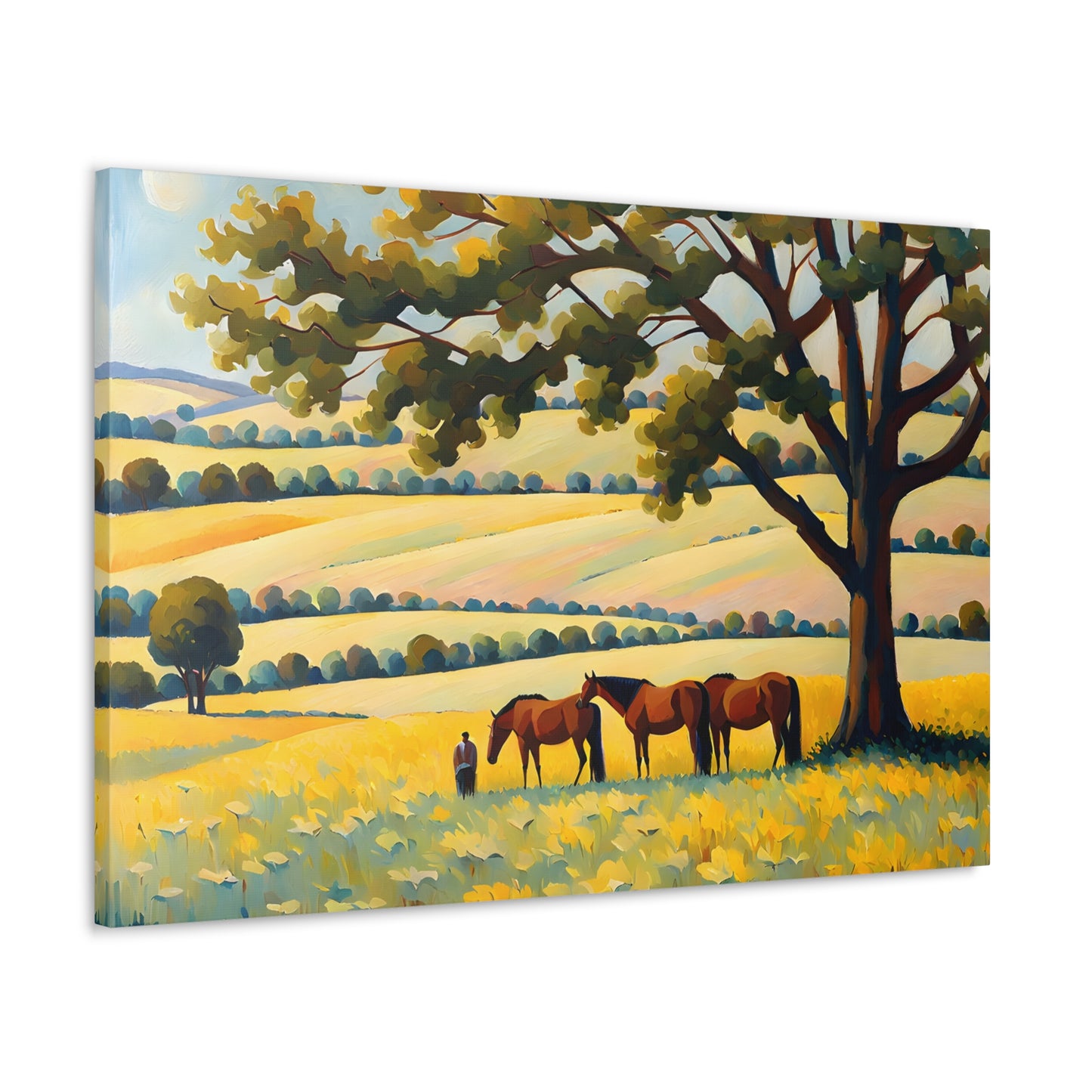 Meadow Serenity: Classic Oil Painting Wall Décor