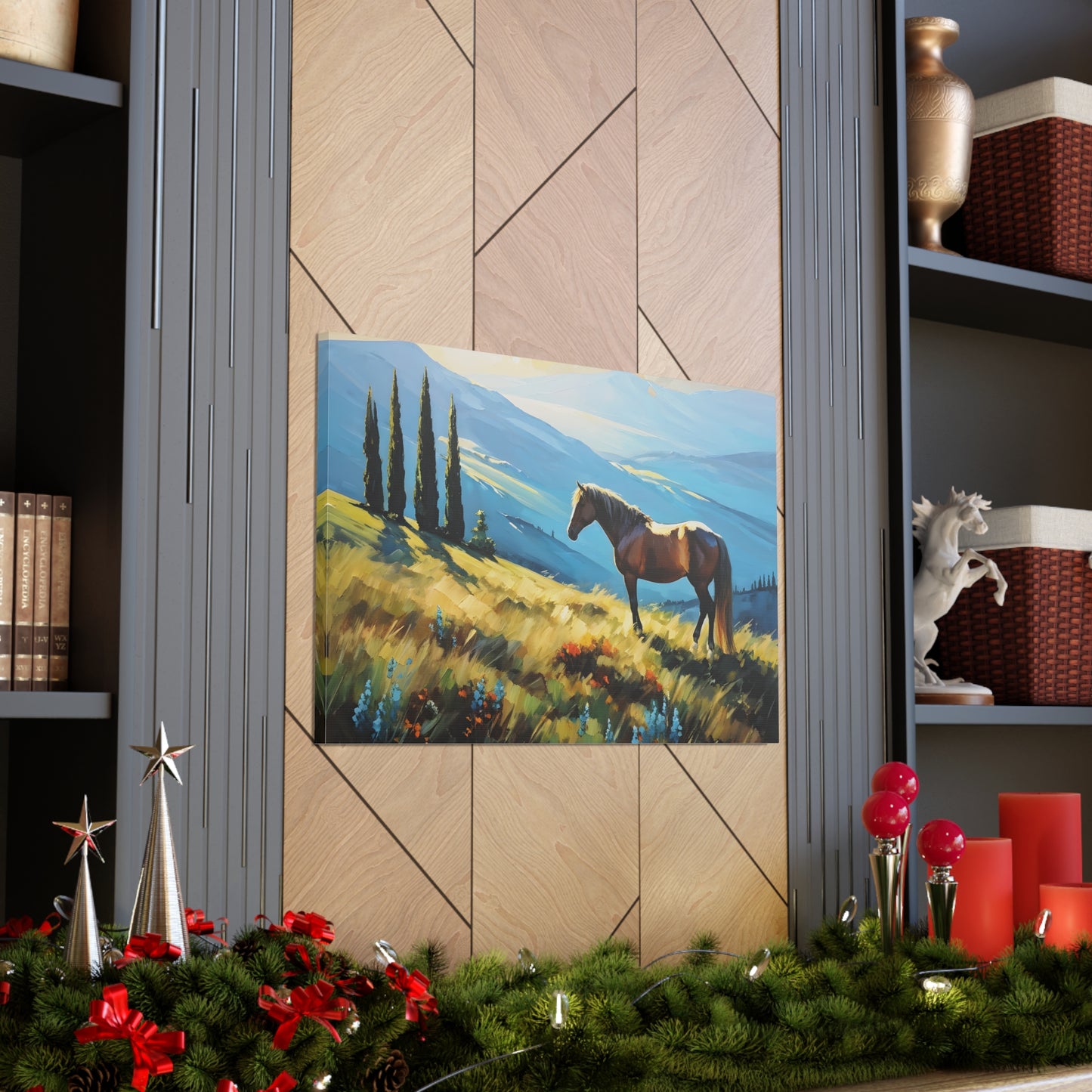 Serene Meadow: Classic Oil Painting Wall Décor