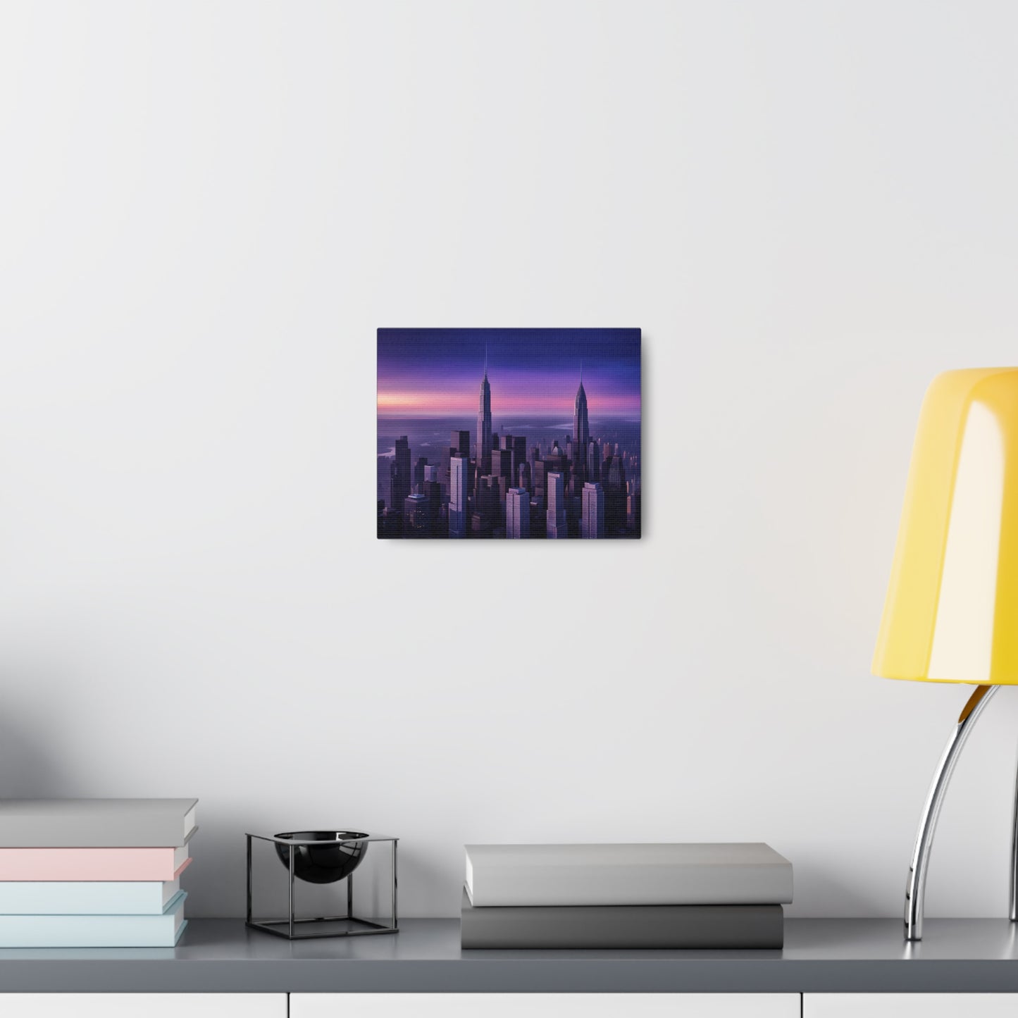 Purple Hues: Cityscape Wall Décor