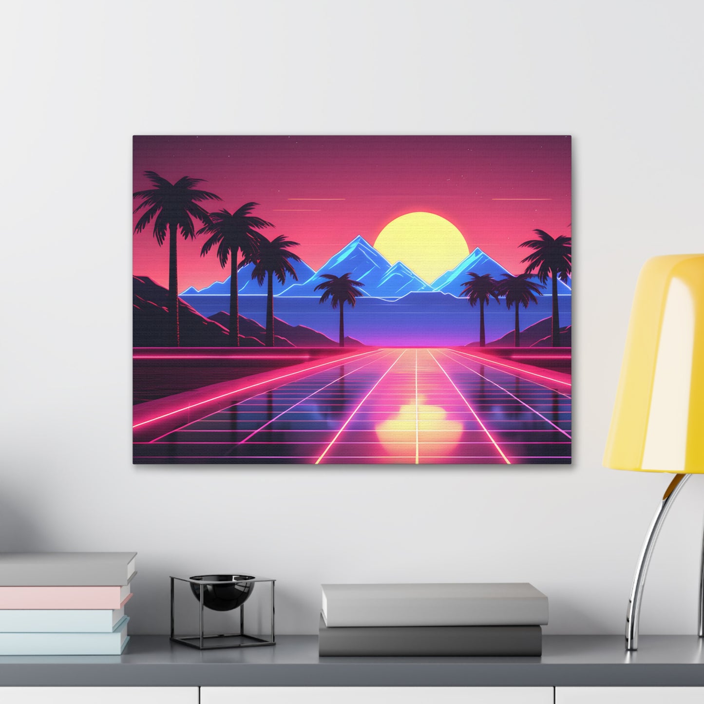 Retro Tropic Hues: Outrun Wall Décor