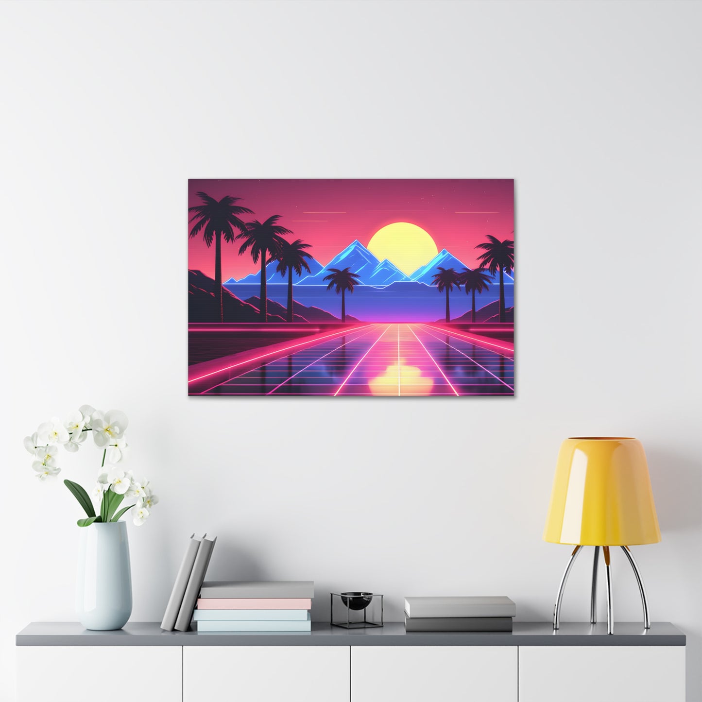 Retro Tropic Hues: Outrun Wall Décor