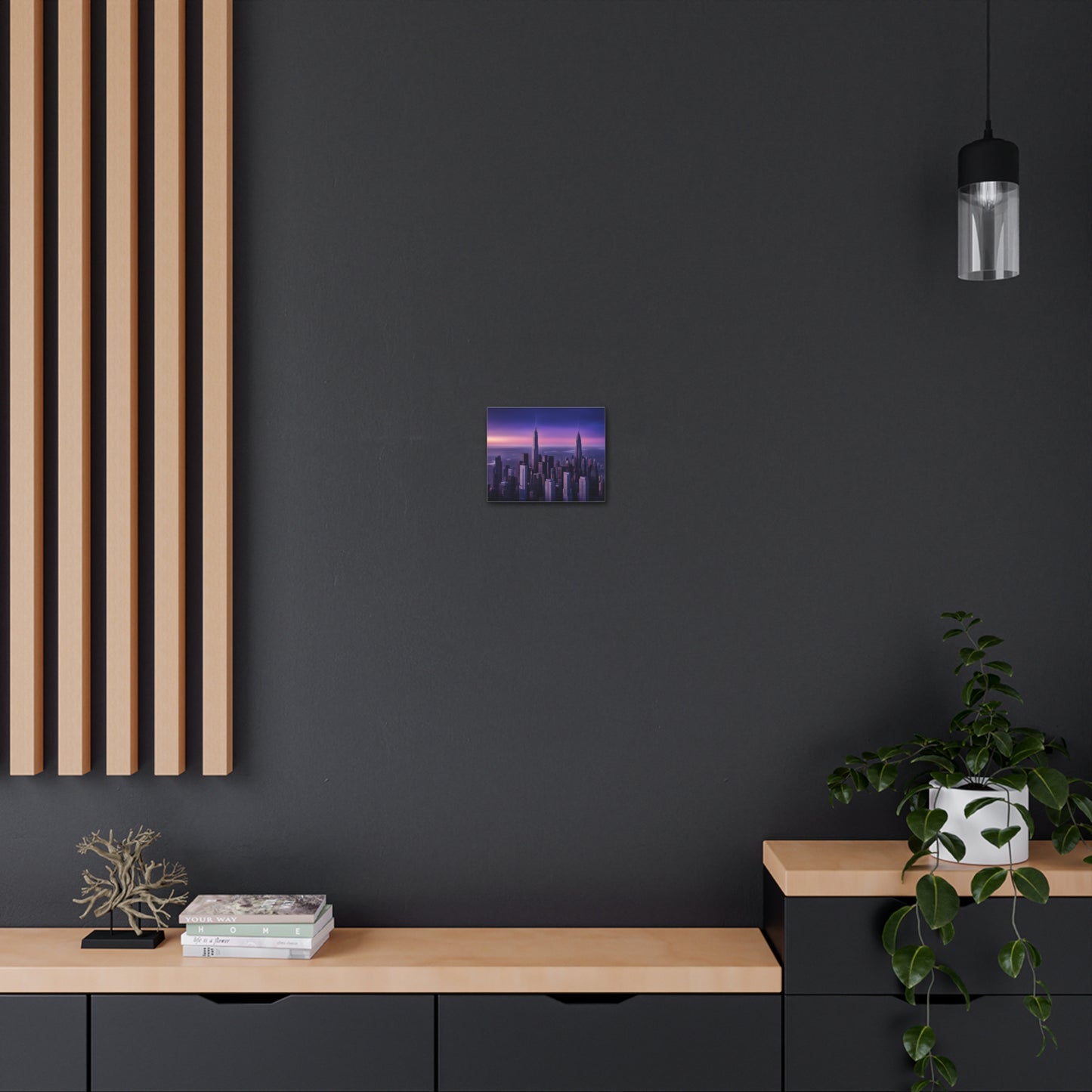 Purple Hues: Cityscape Wall Décor