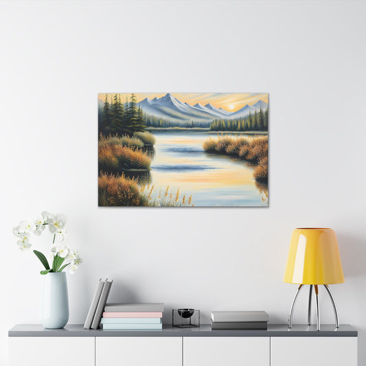 Mountain Refuge: Classic Oil Painting Wall Décor