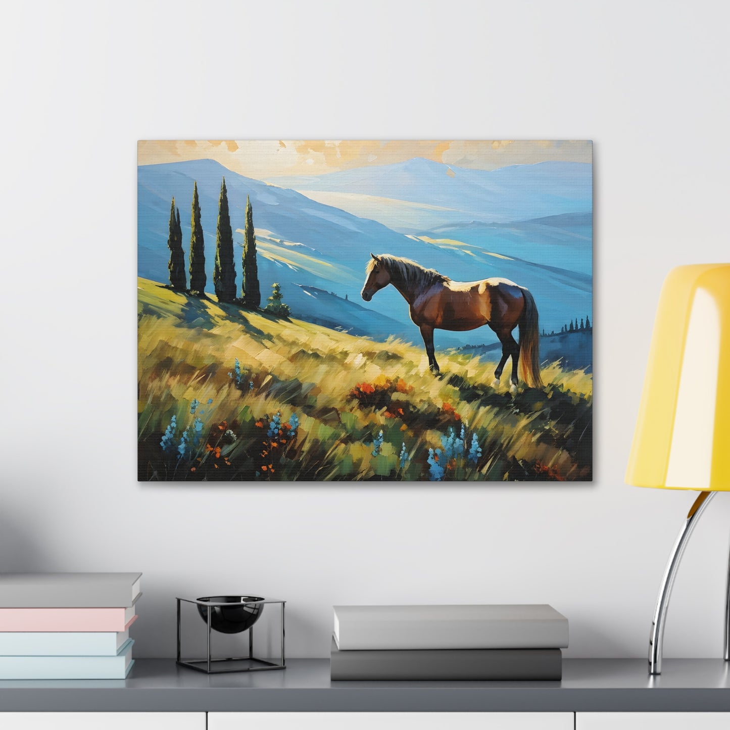 Serene Meadow: Classic Oil Painting Wall Décor