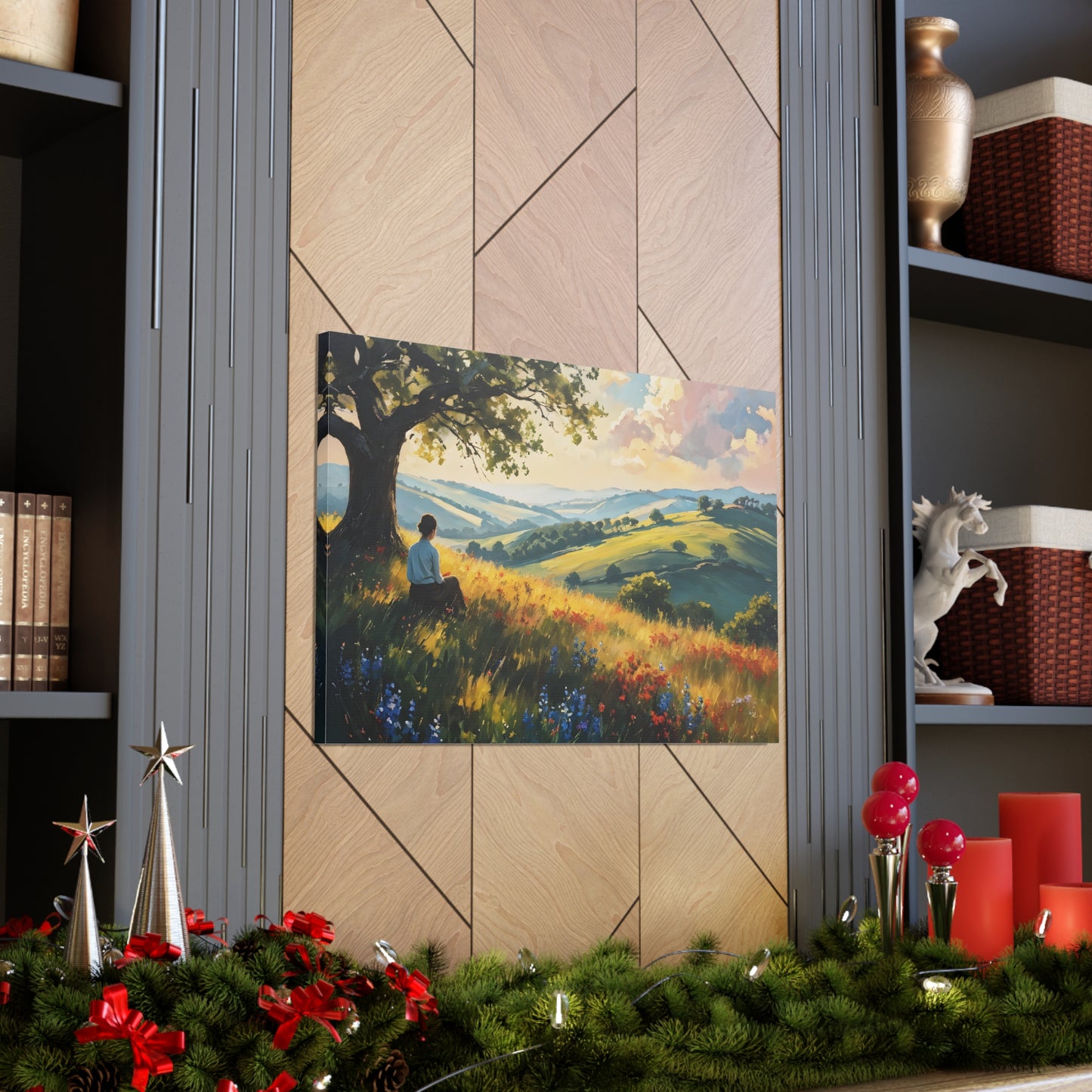 Peaceful Valley: Classic Oil Painting Wall Décor