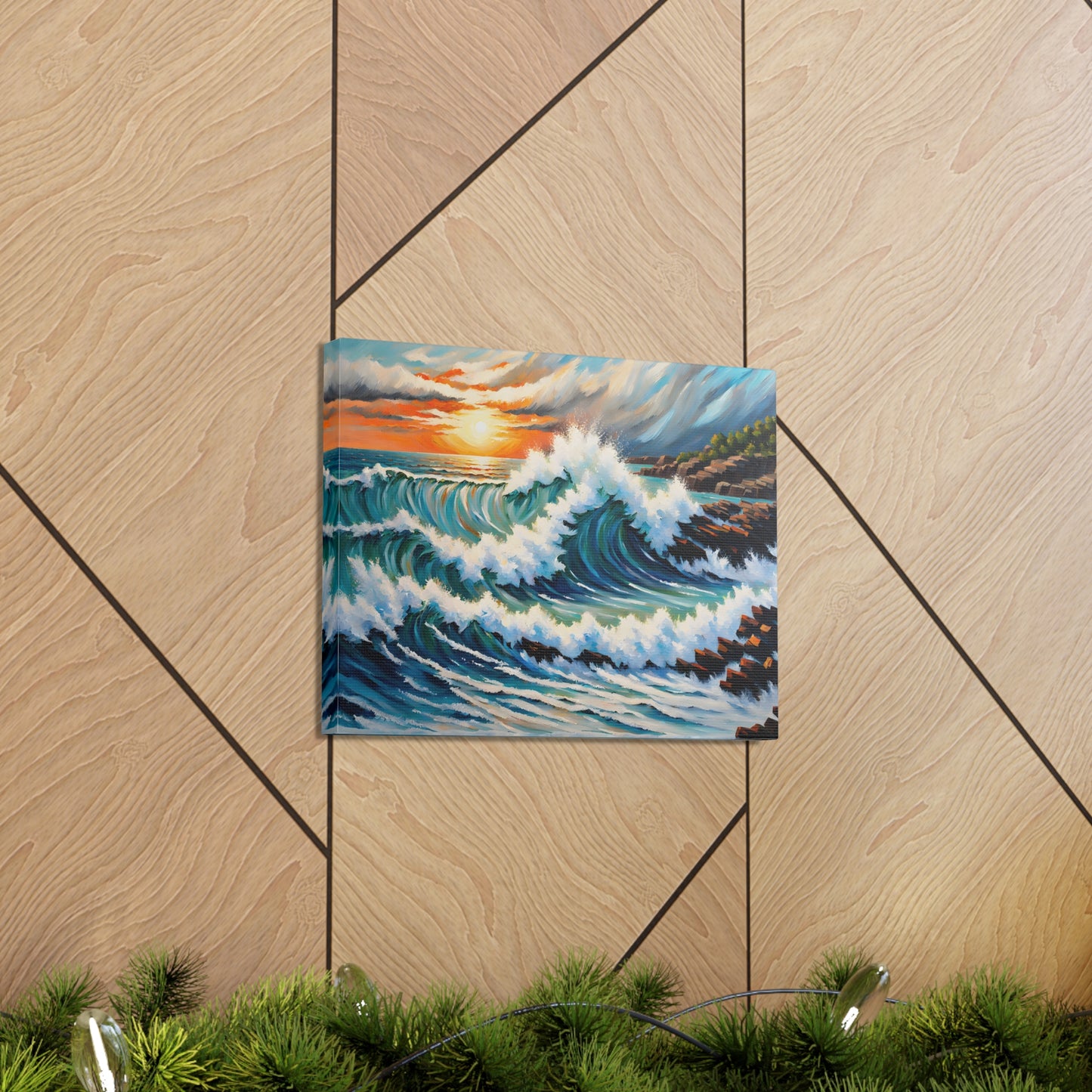 Rugged Coastline: Classic Oil Painting Wall Décor