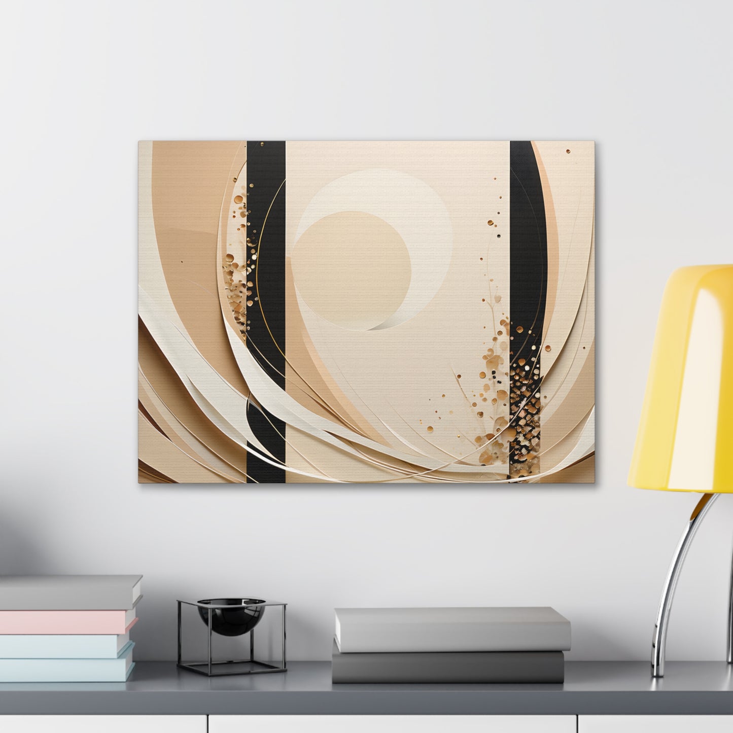 Subtle Crescent: Abstract Beige Wall Décor