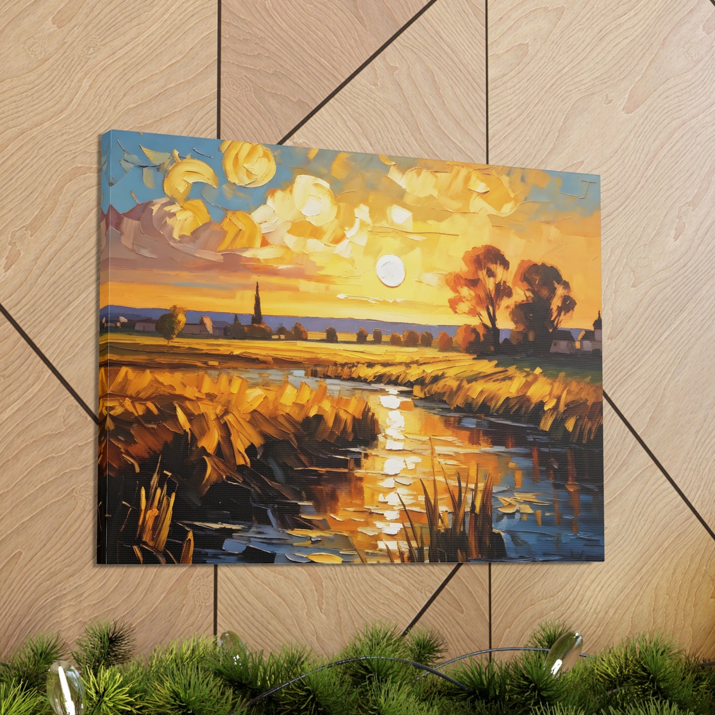 Golden Ridge: Classic Oil Painting Wall Décor