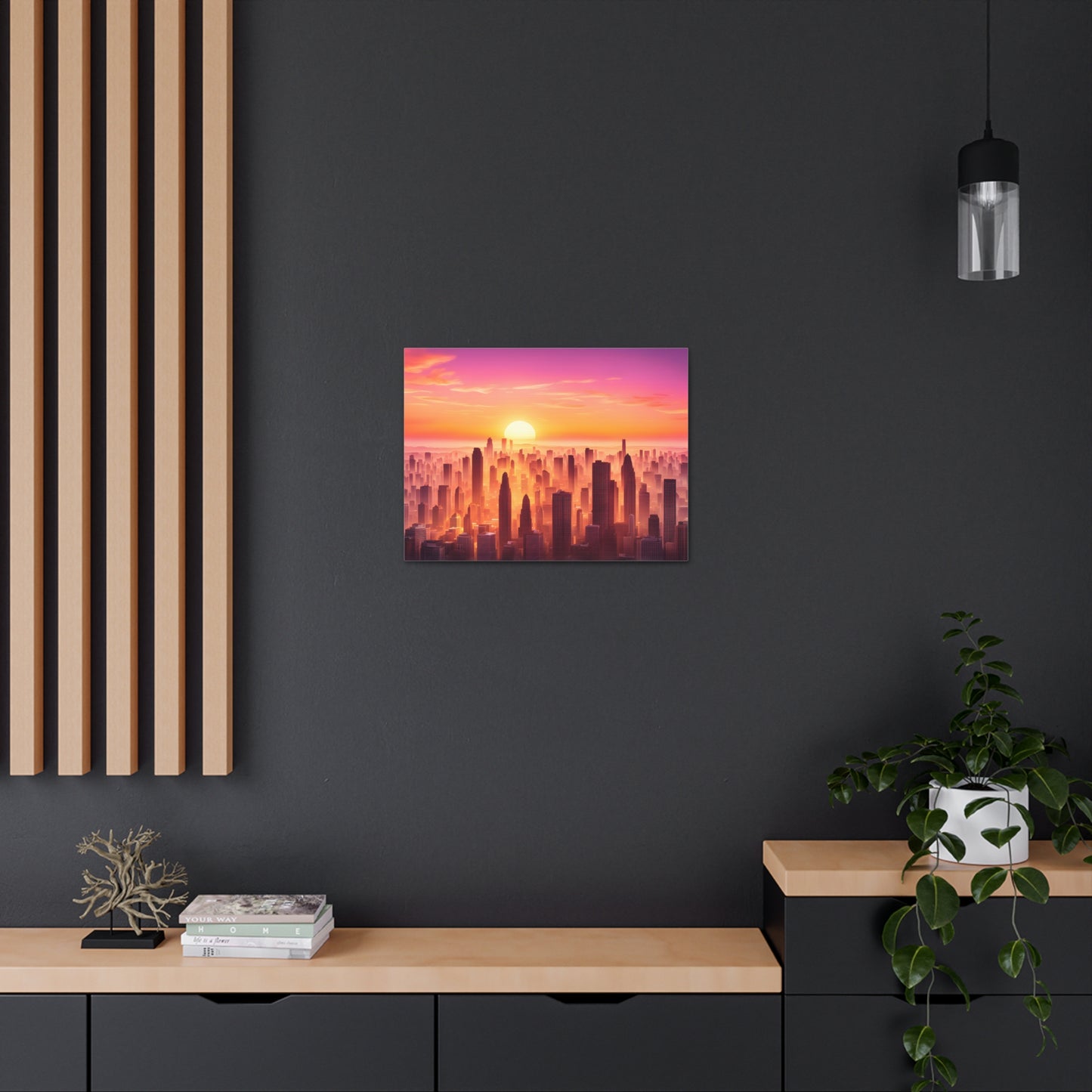 Horizon Glow: Cityscape Wall Décor