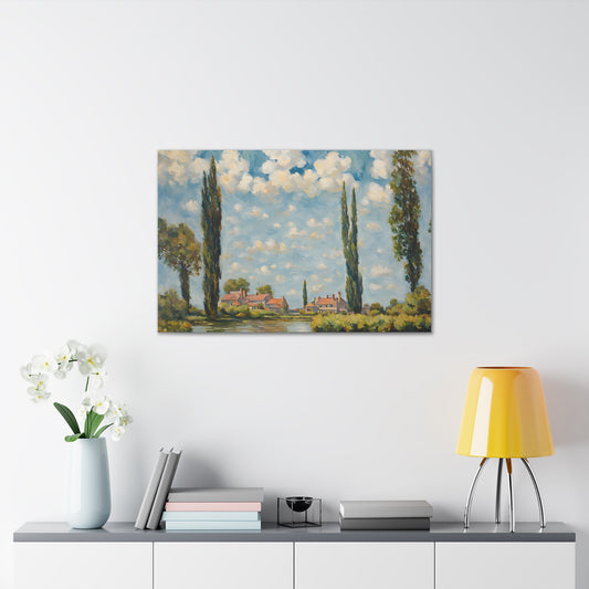 Classic Village View: Classic Oil Painting Wall Décor