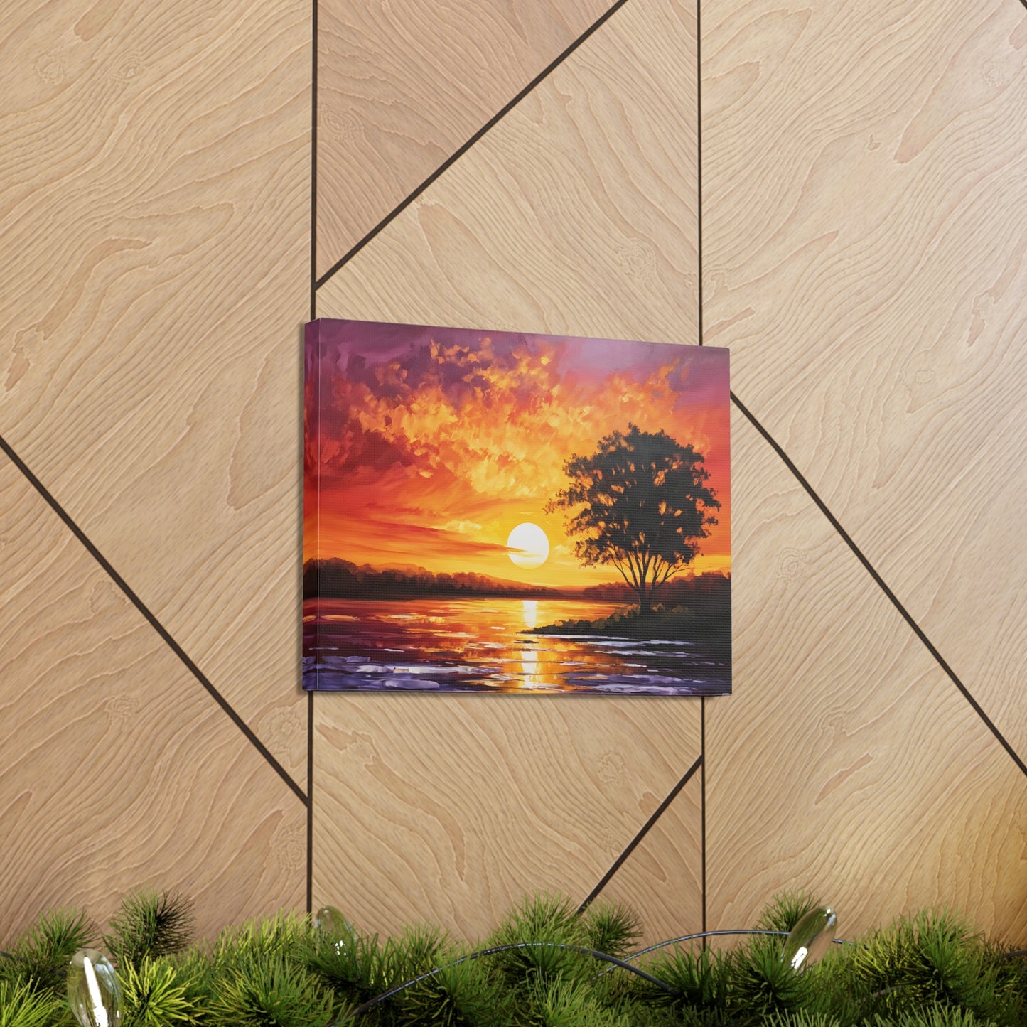 Golden Sunset: Classic Oil Painting Wall Décor