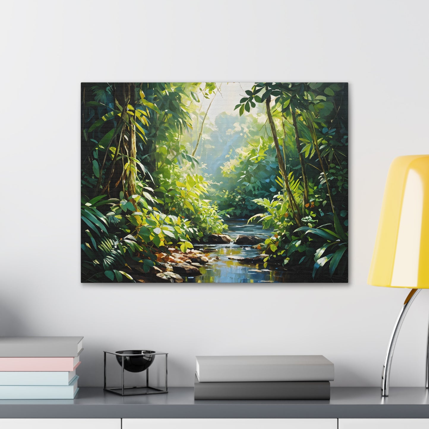 Verdant Stream: Classic Oil Painting Wall Décor