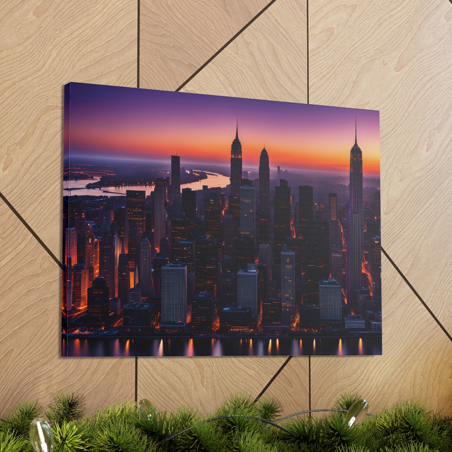 Twilight Radiance: Cityscape Wall Décor