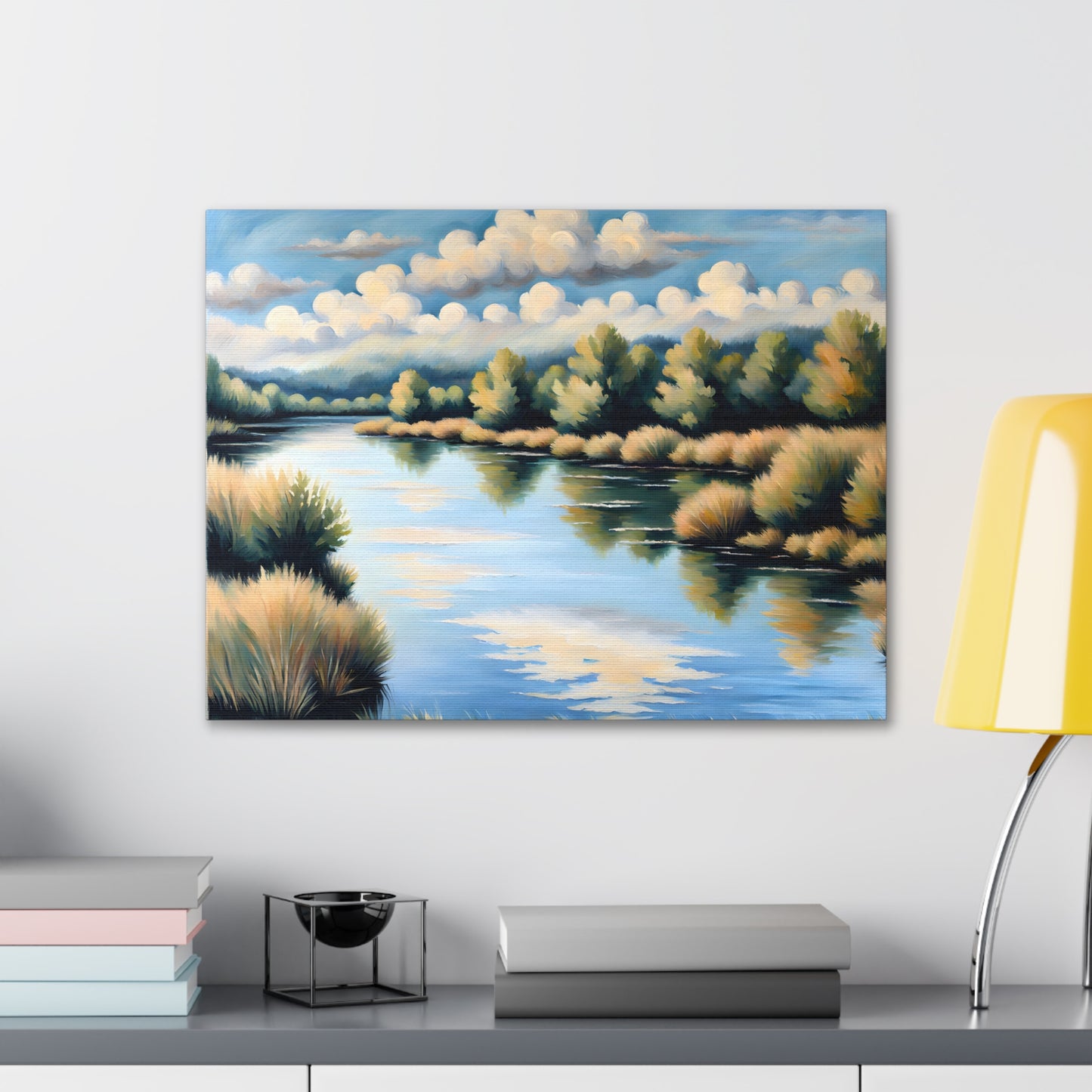 Shimmering Lake: Classic Oil Painting Wall Décor