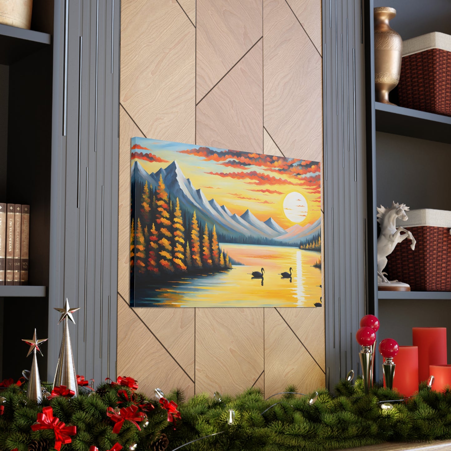 Mountain Vista: Classic Oil Painting Wall Décor