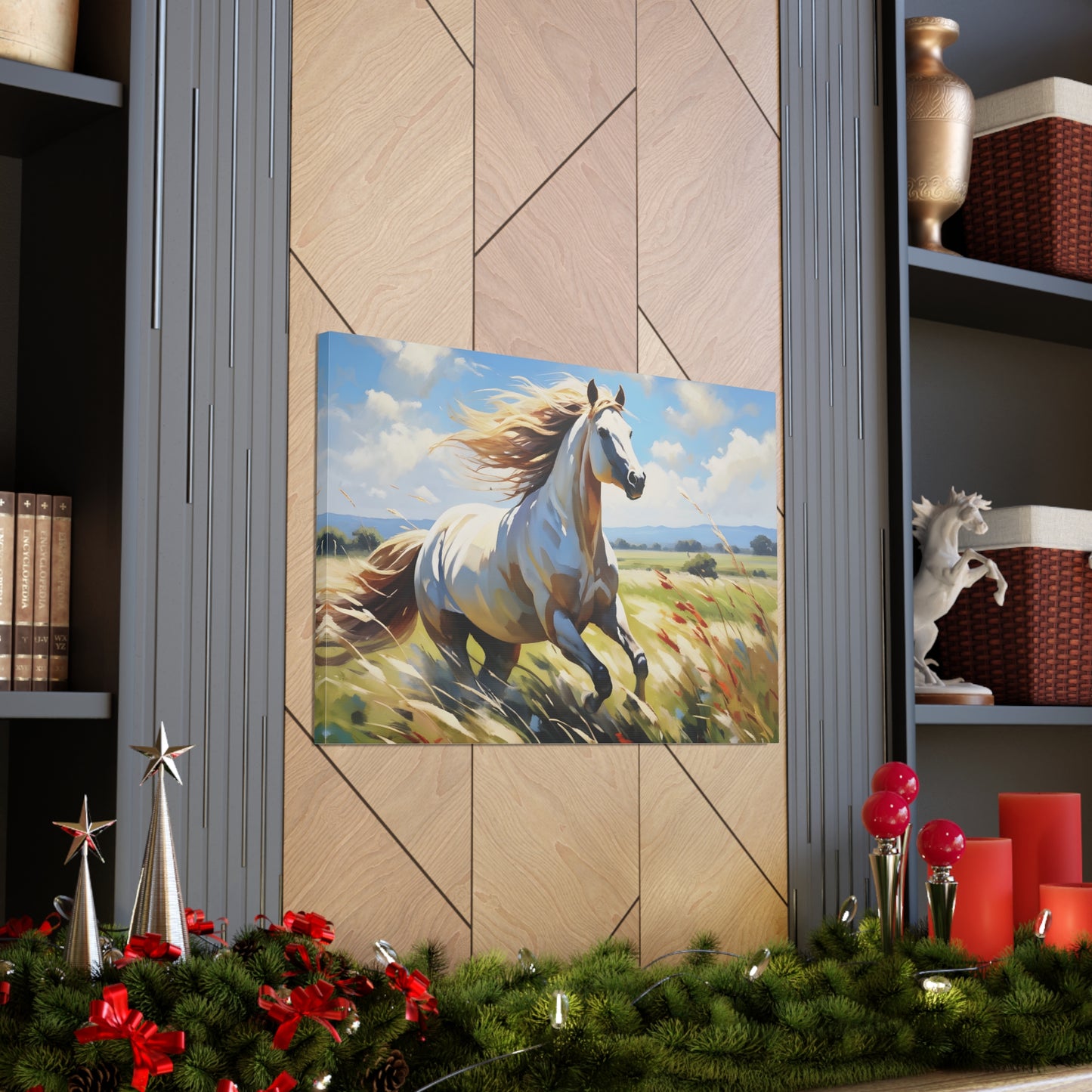 Misty Meadow: Classic Oil Painting Wall Décor