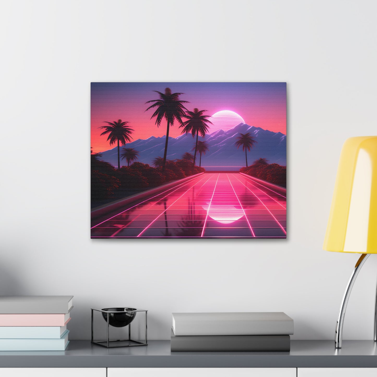 Retrowave Oasis: Outrun Wall Décor