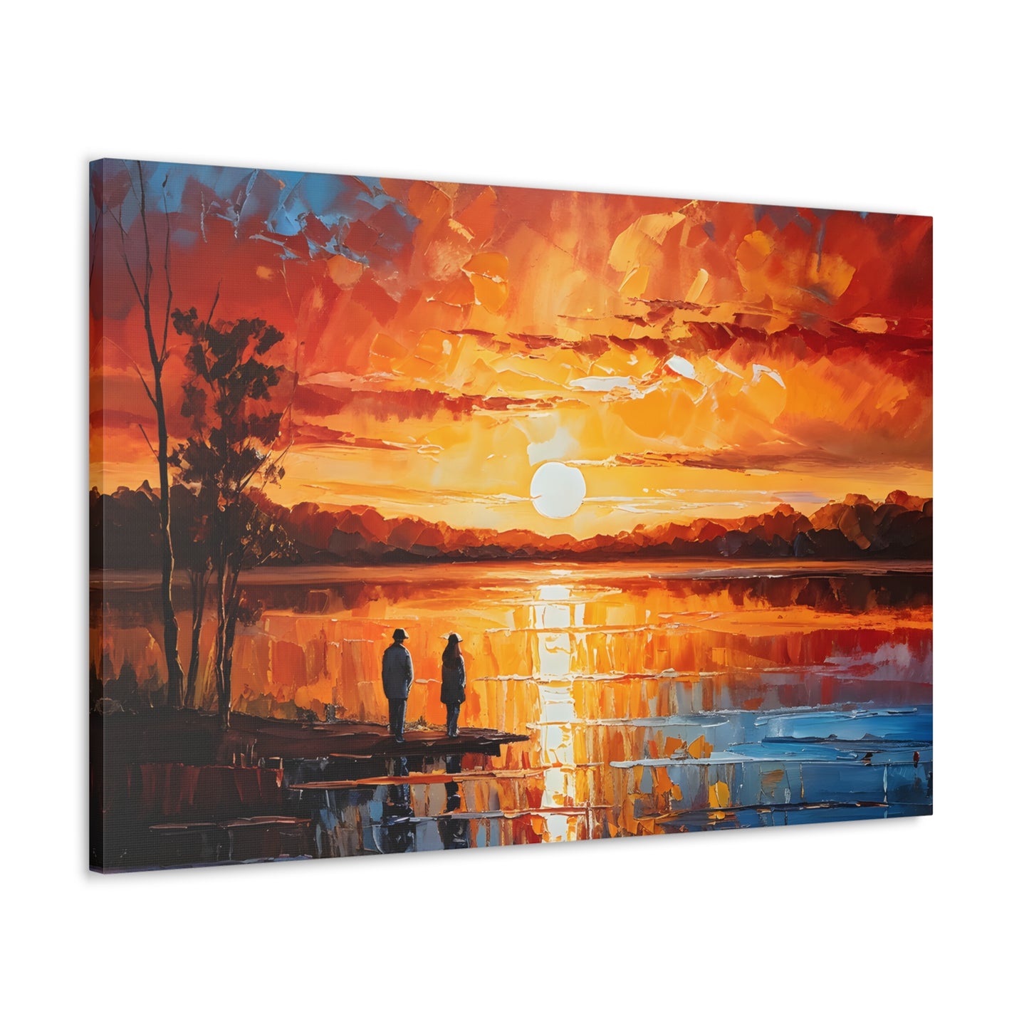 Serene Lake: Classic Oil Painting Wall Décor