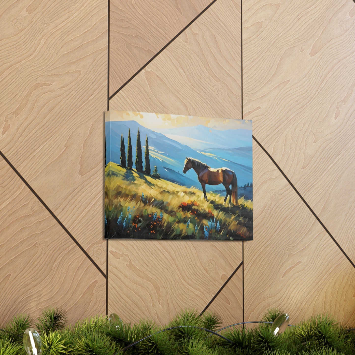 Serene Meadow: Classic Oil Painting Wall Décor