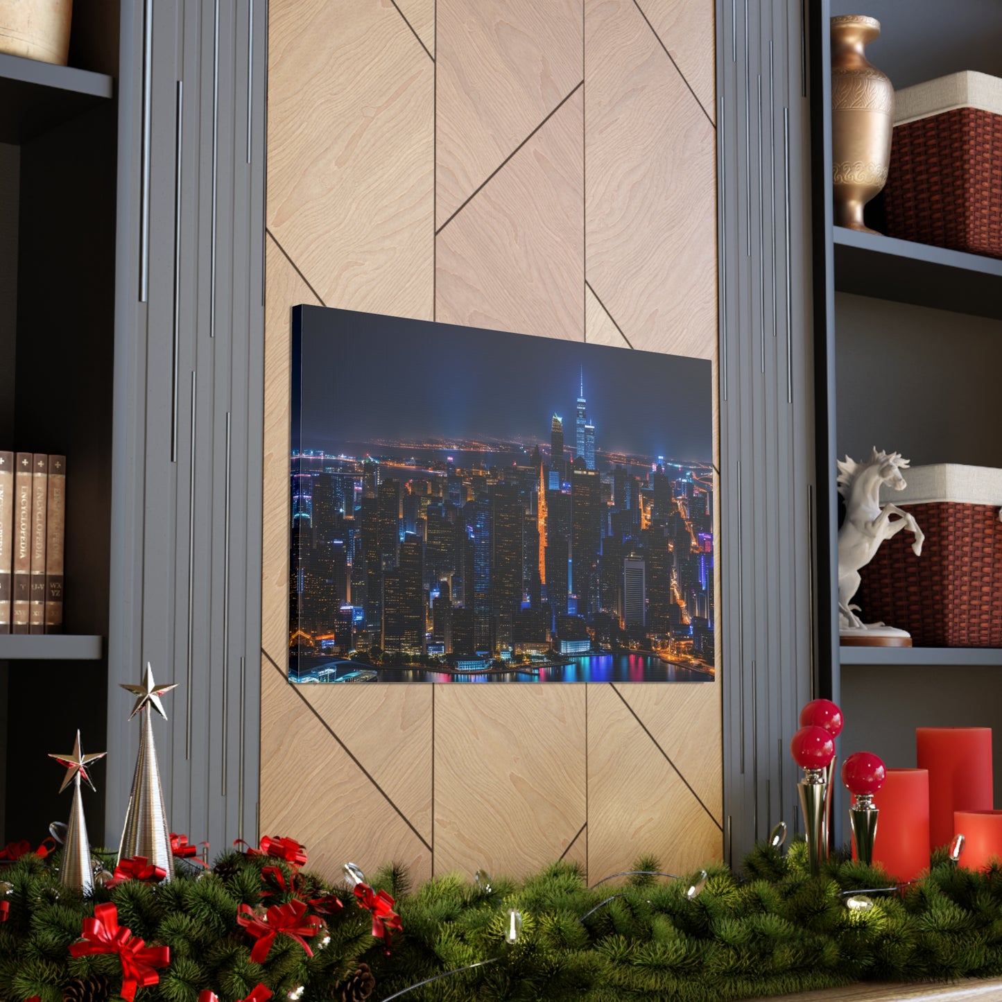 City Lights in Twilight: Cityscape Wall Décor