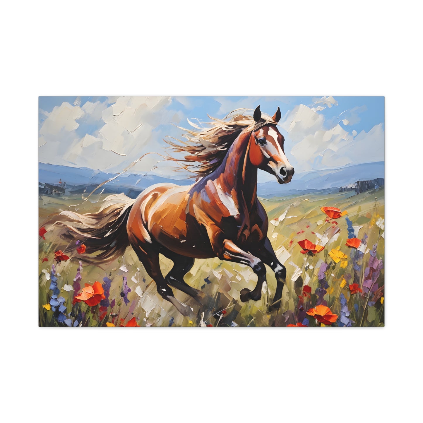 Field of Wild Flowers: Classic Oil Painting Wall Décor