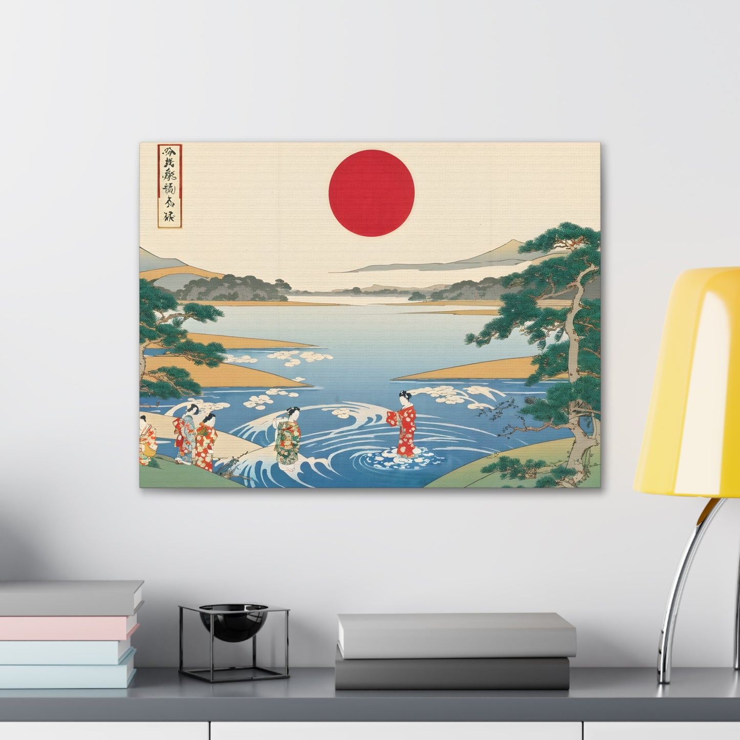 Geisha's Pond: Ukiyo-e Wall Décor