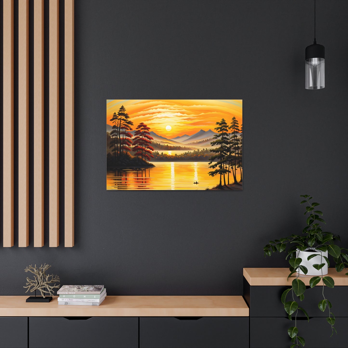 Lakeside Ripples: Classic Oil Painting Wall Décor