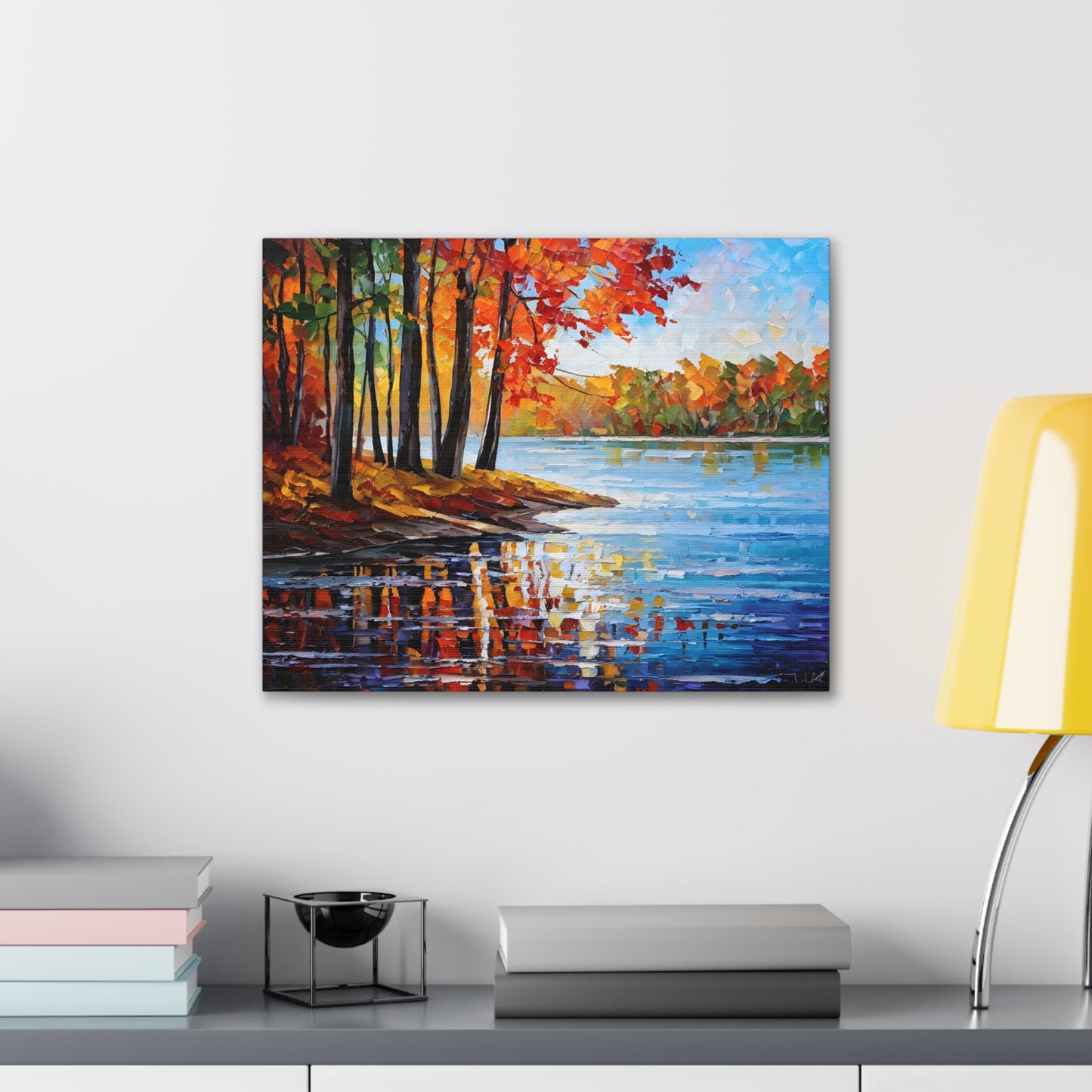 Serene Lake: Classic Oil Painting Wall Décor